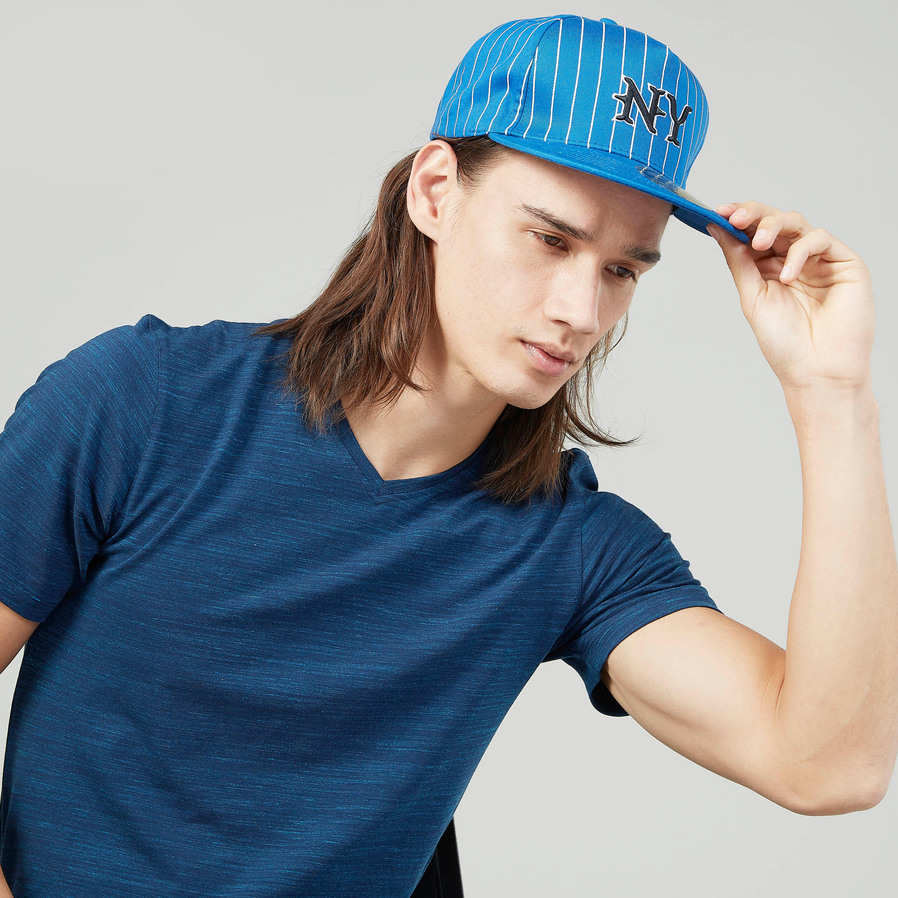 قبعة كاب مقلّم بزر إغلاق-men-caps-image-3