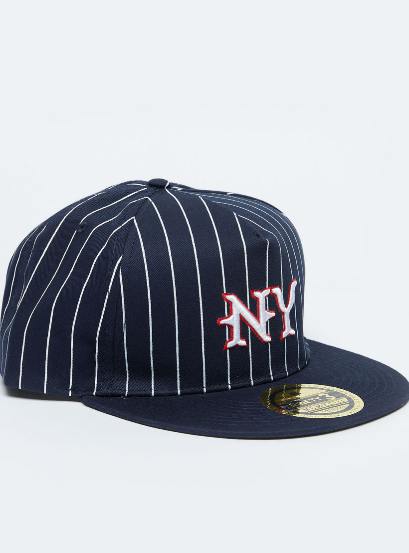 Striped Cap with Snap Closure-men-caps-image-1