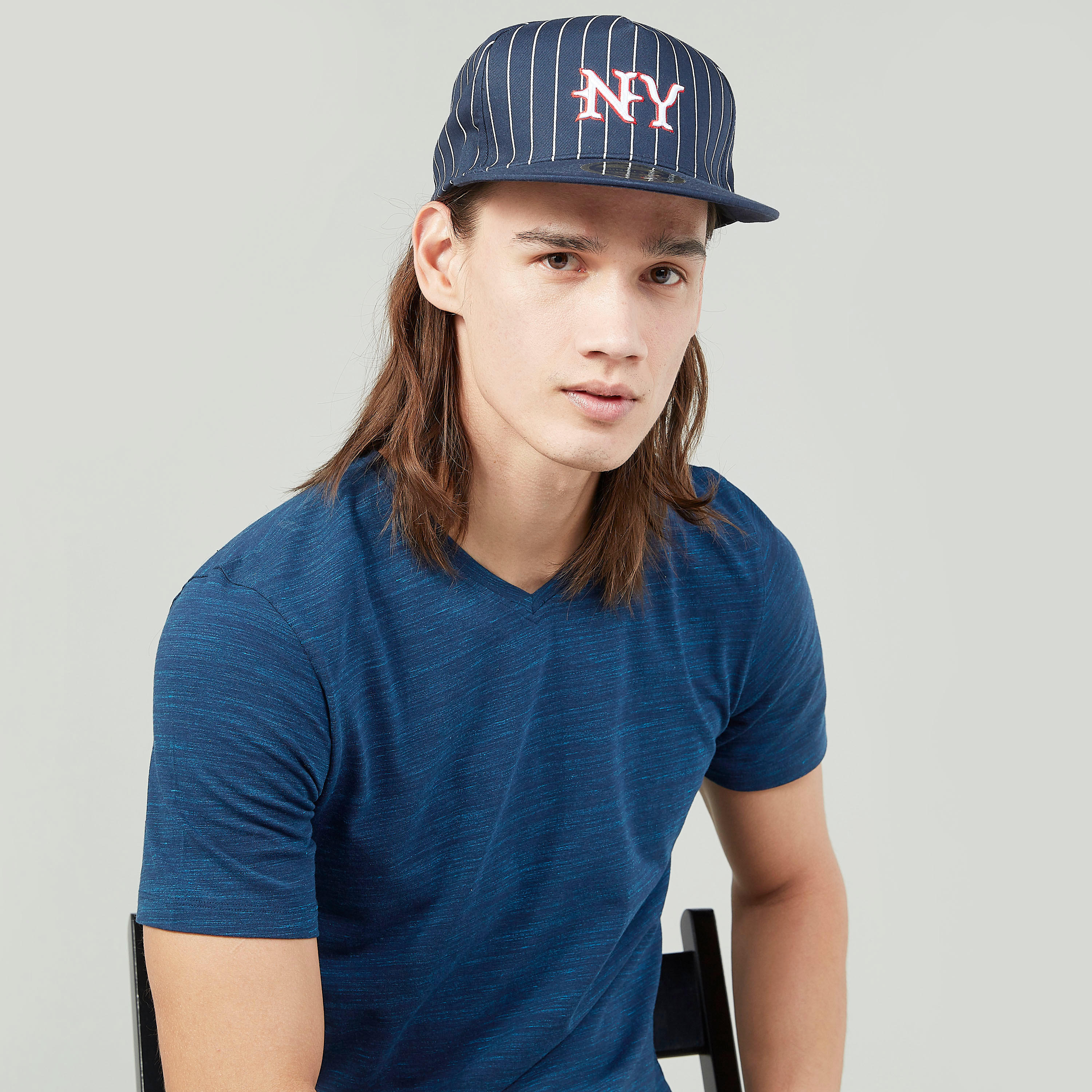 Striped Cap with Snap Closure-men-caps-image-2