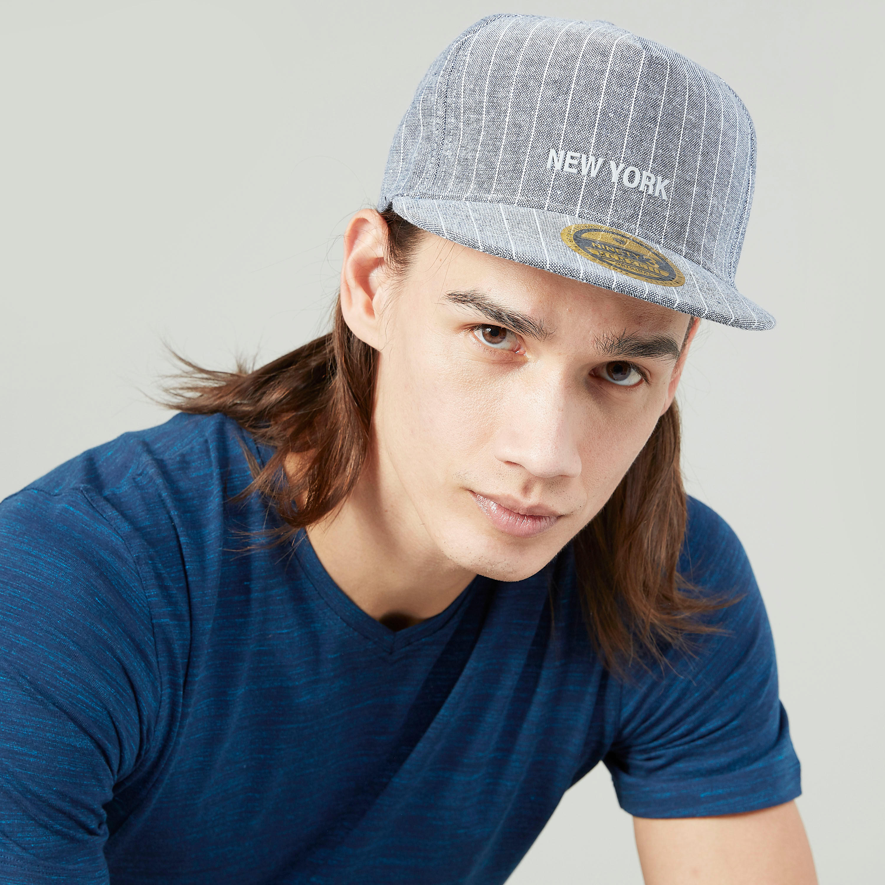 قبعة كاب مقلّمة بزر إغلاق-men-caps-image-3