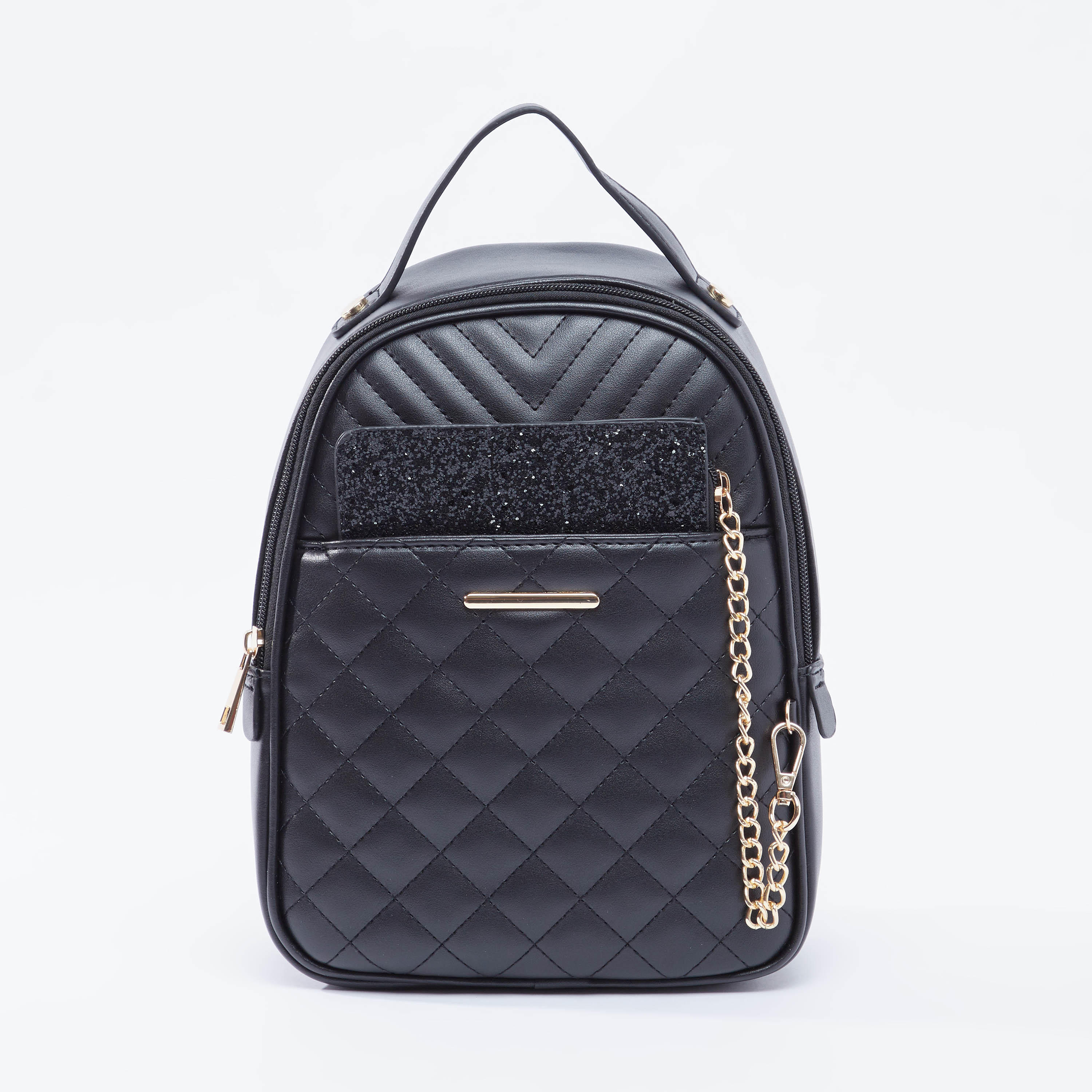 Quilted Backpack with Adjustable Shoulder Straps and Top Handle-women-bagsandwallets-handbags-image-3
