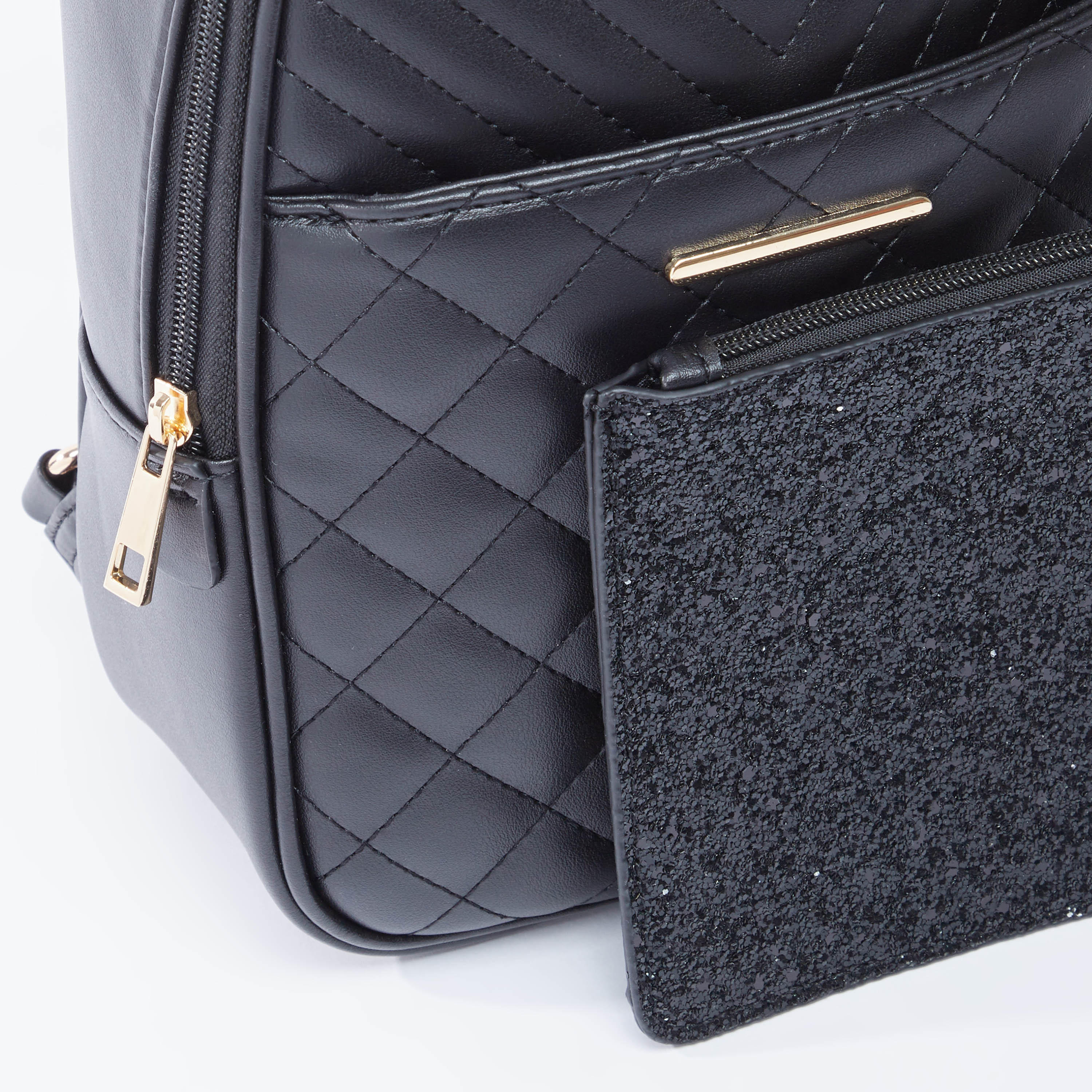 Quilted Backpack with Adjustable Shoulder Straps and Top Handle-women-bagsandwallets-handbags-image-4