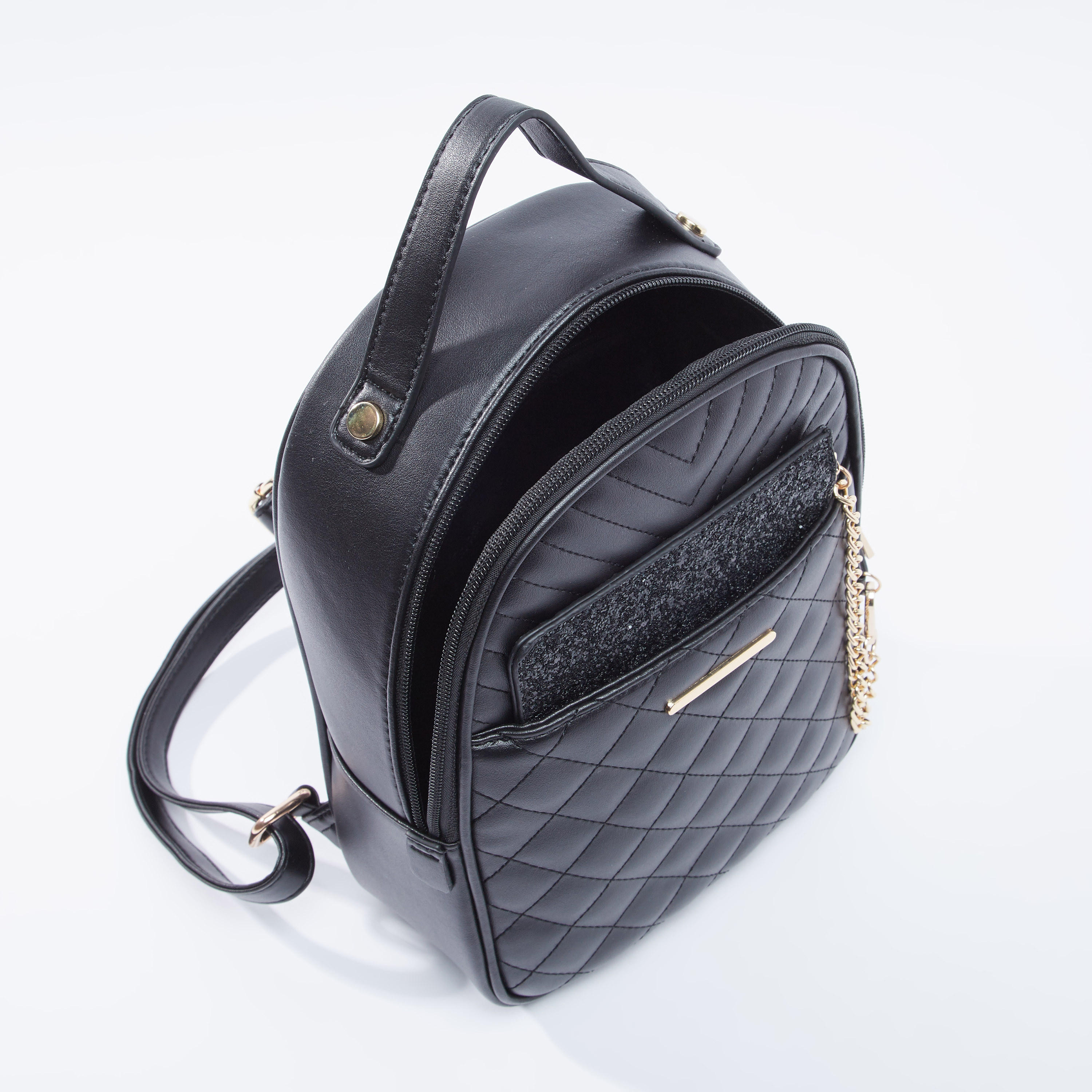 Quilted Backpack with Adjustable Shoulder Straps and Top Handle-women-bagsandwallets-handbags-image-6