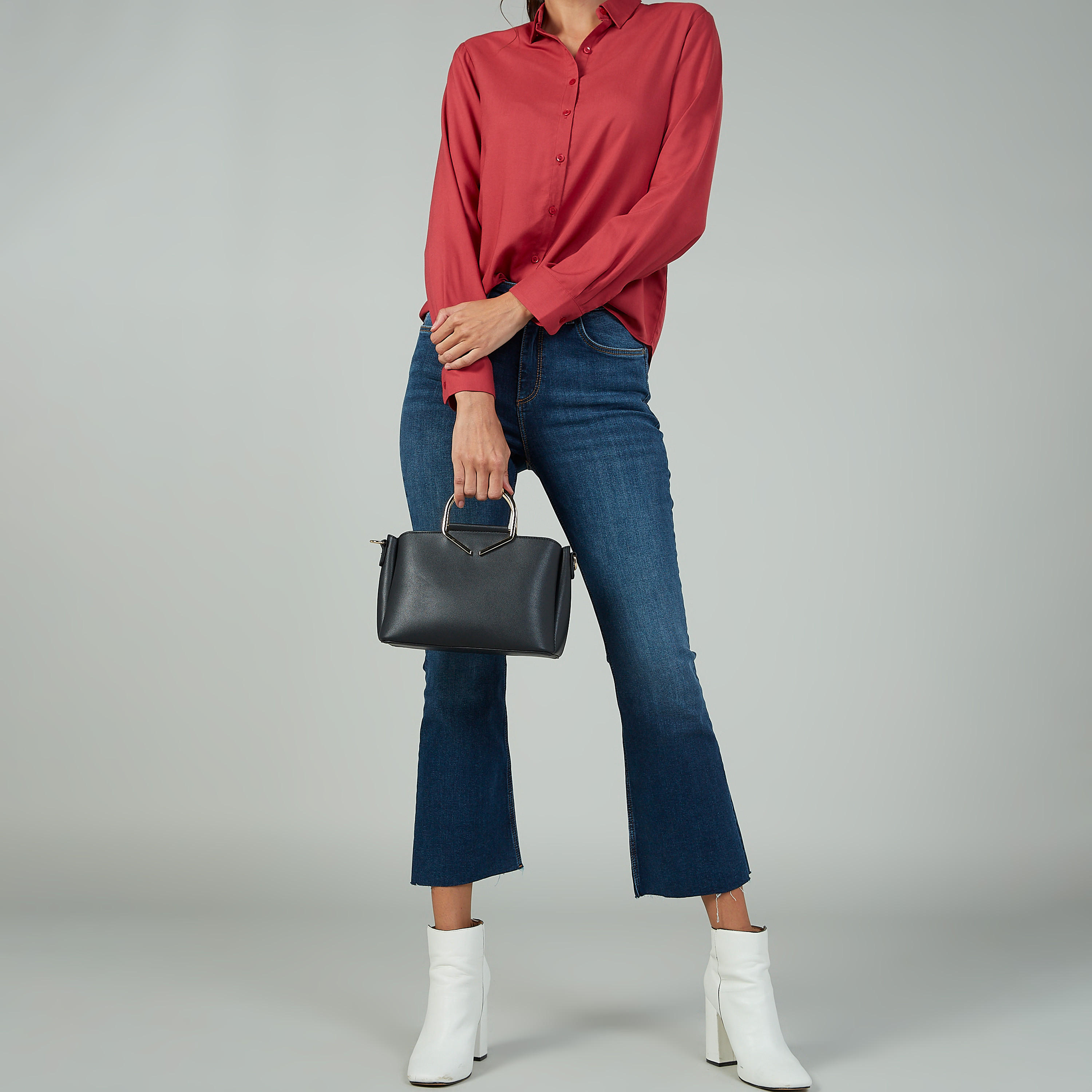 Plain Handbag with Detachable Strap-women-bagsandwallets-handbags-image-2