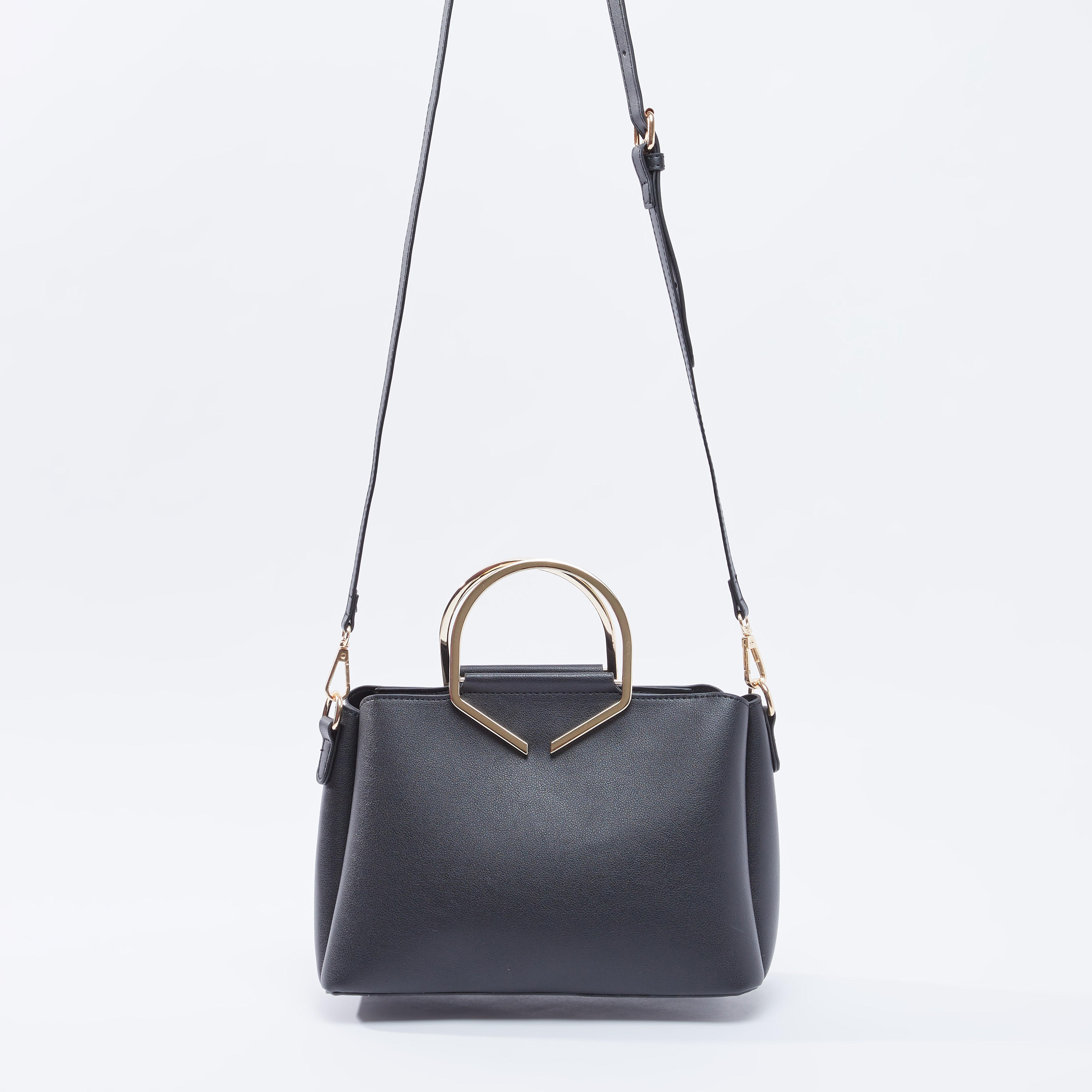 Plain Handbag with Detachable Strap-women-bagsandwallets-handbags-image-4