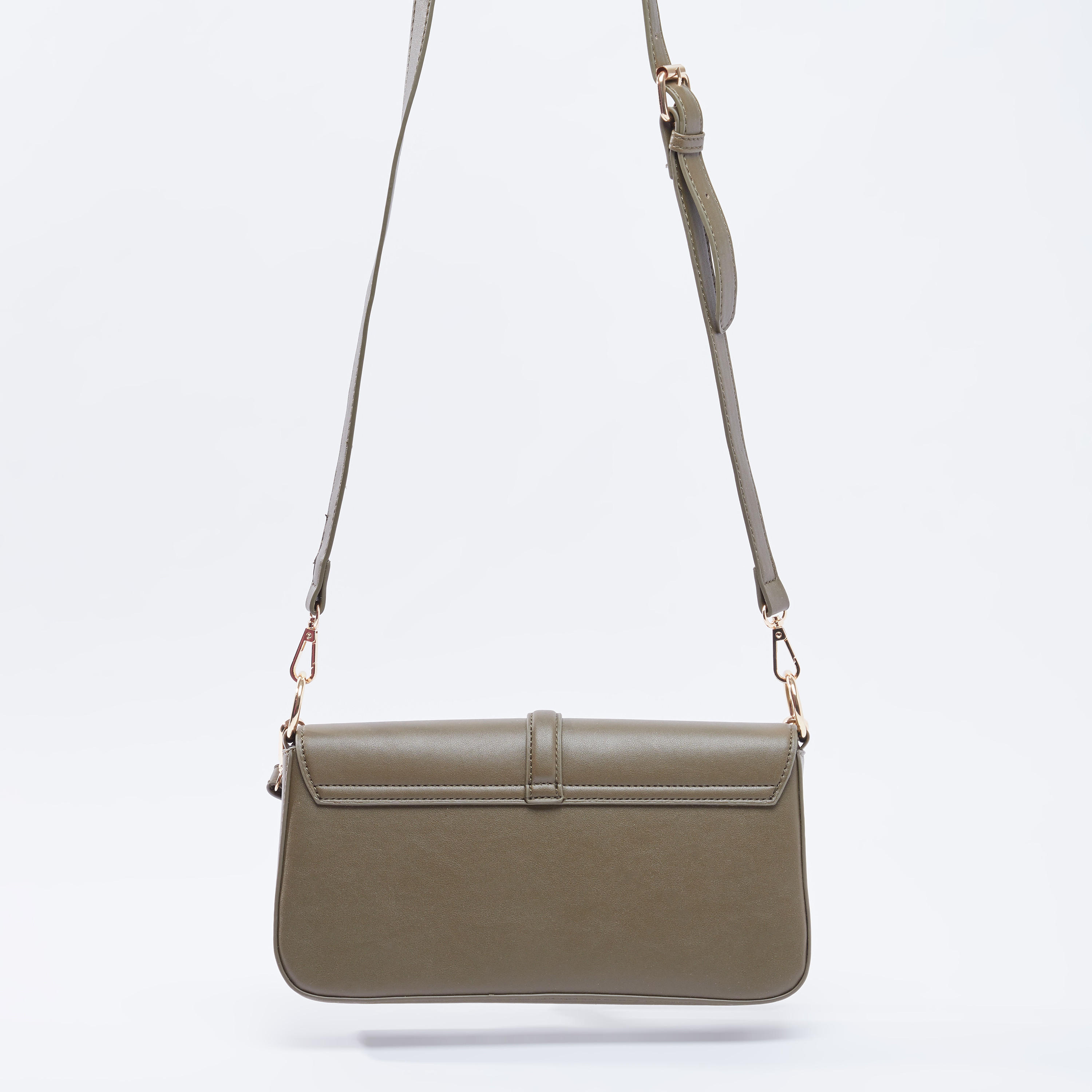 Plain Shoulder Bag with Adjustable Strap and Magnetic Snap Closure-women-bagsandwallets-handbags-image-4