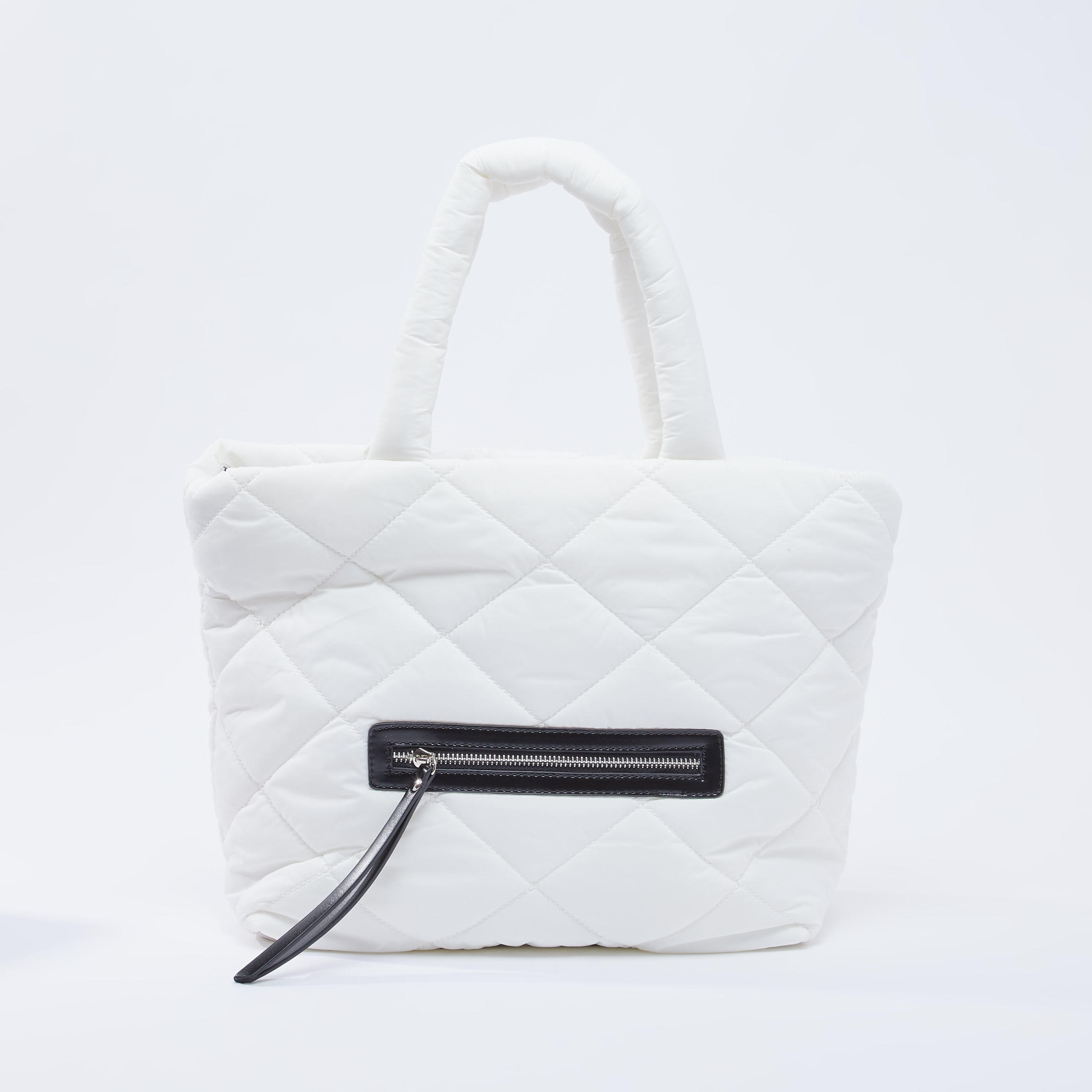 Quilted Handbag with Detachable Strap and Twin Handles-women-bagsandwallets-handbags-image-1