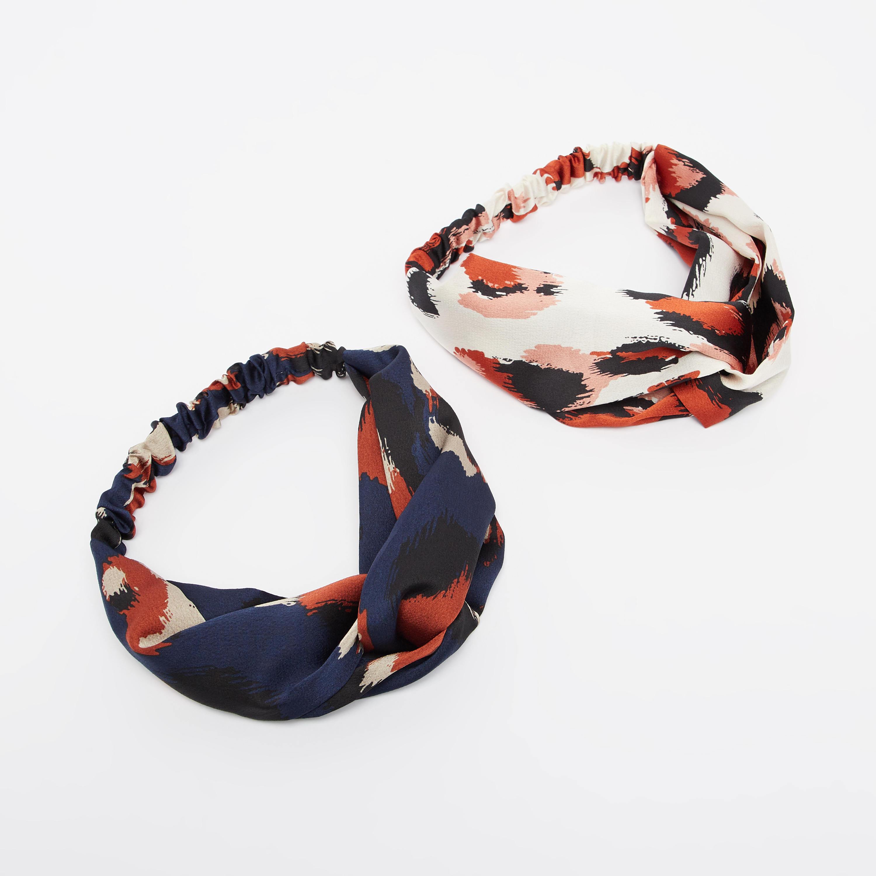 شريطة رأس بتفاصيل عقدة وطبعات - طقم من قطعتين-women-hairaccessories-image-1