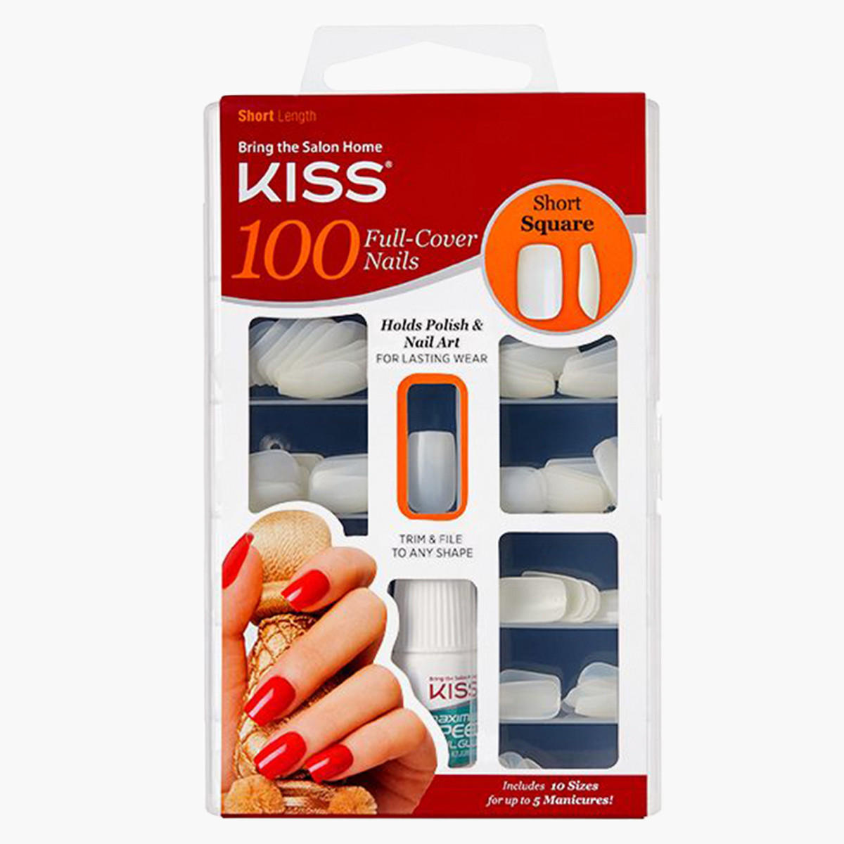 Kiss Cosmetics Short Square Nails - Set of 100-beautyandpersonalcare-makeup-nails-artificialnails-image-1