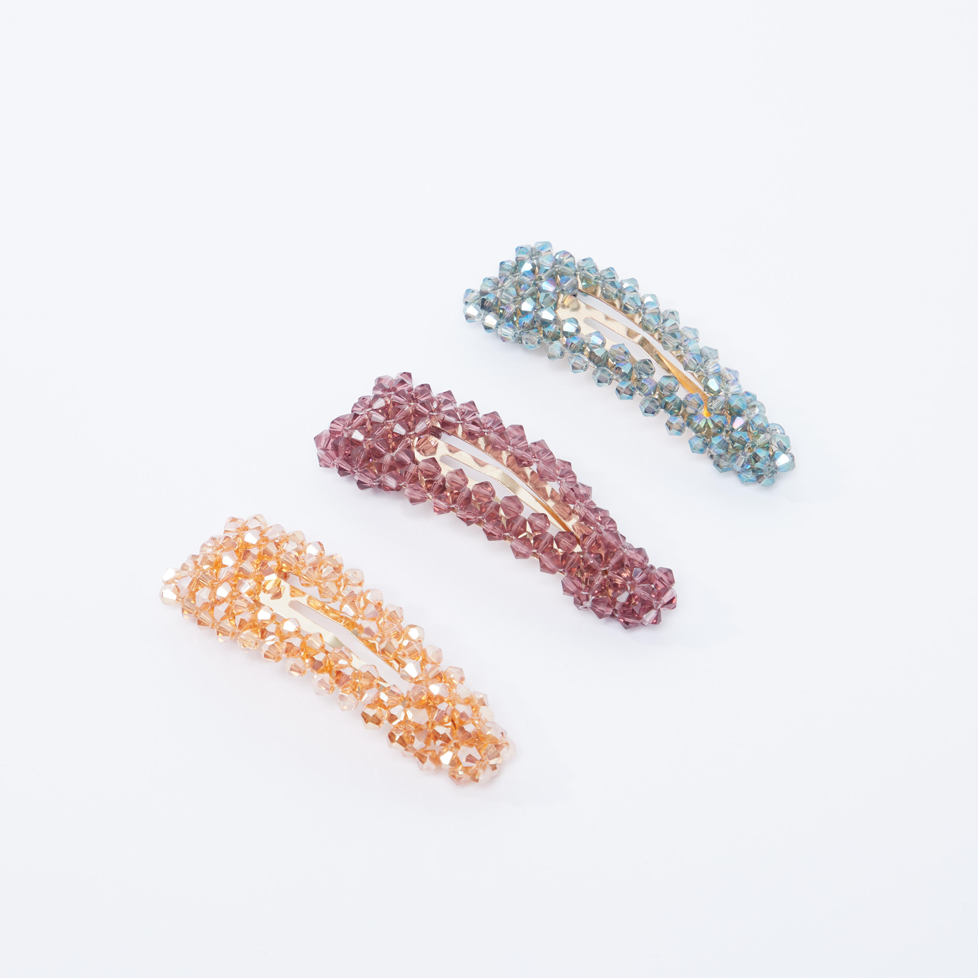 مشابك شعر بارزة الملمس- طقم من 3 قطع-women-hairaccessories-image-1