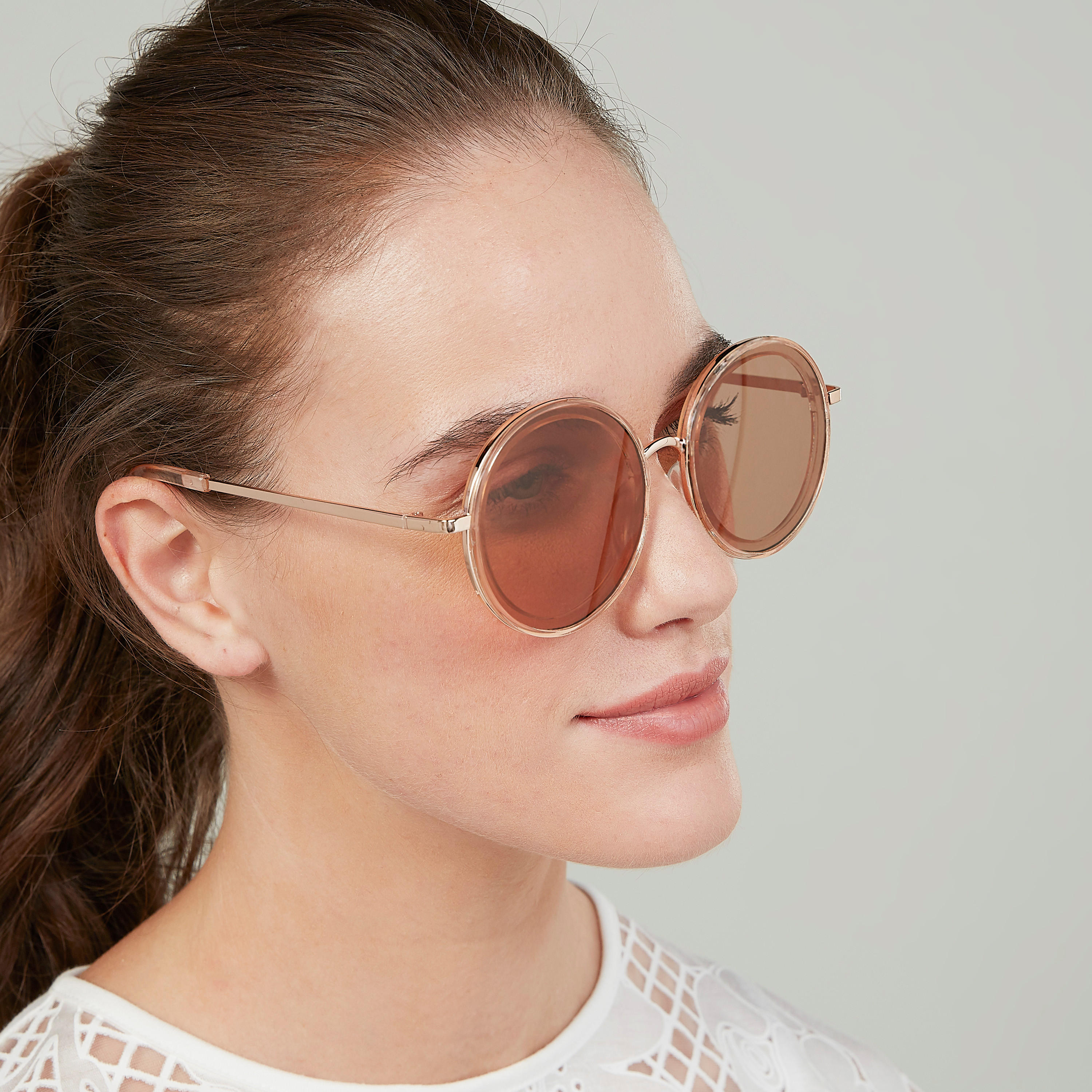 نظّارة شمسية مستديرة بإطار كامل ووسادات أنف-women-sunglasses-image-2