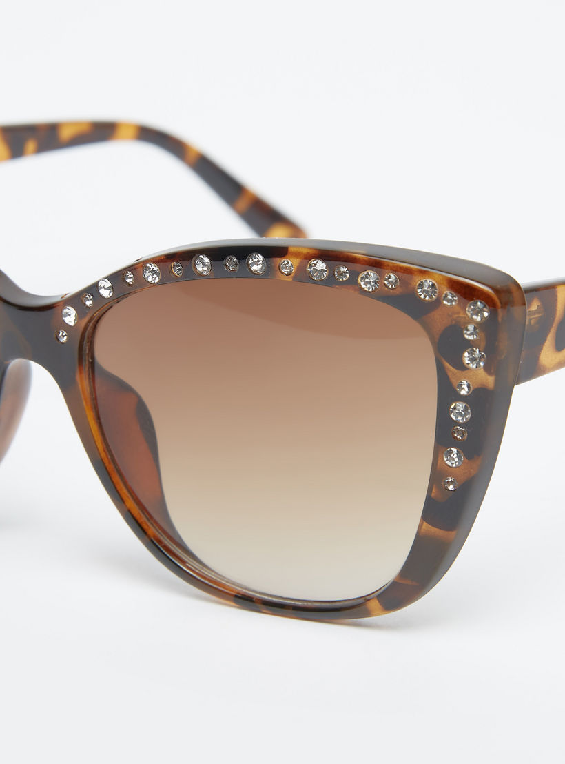 Full Rim Printed Wayfarer Sunglasses with Nose Pads and Stud Detail-women-sunglasses-image-2
