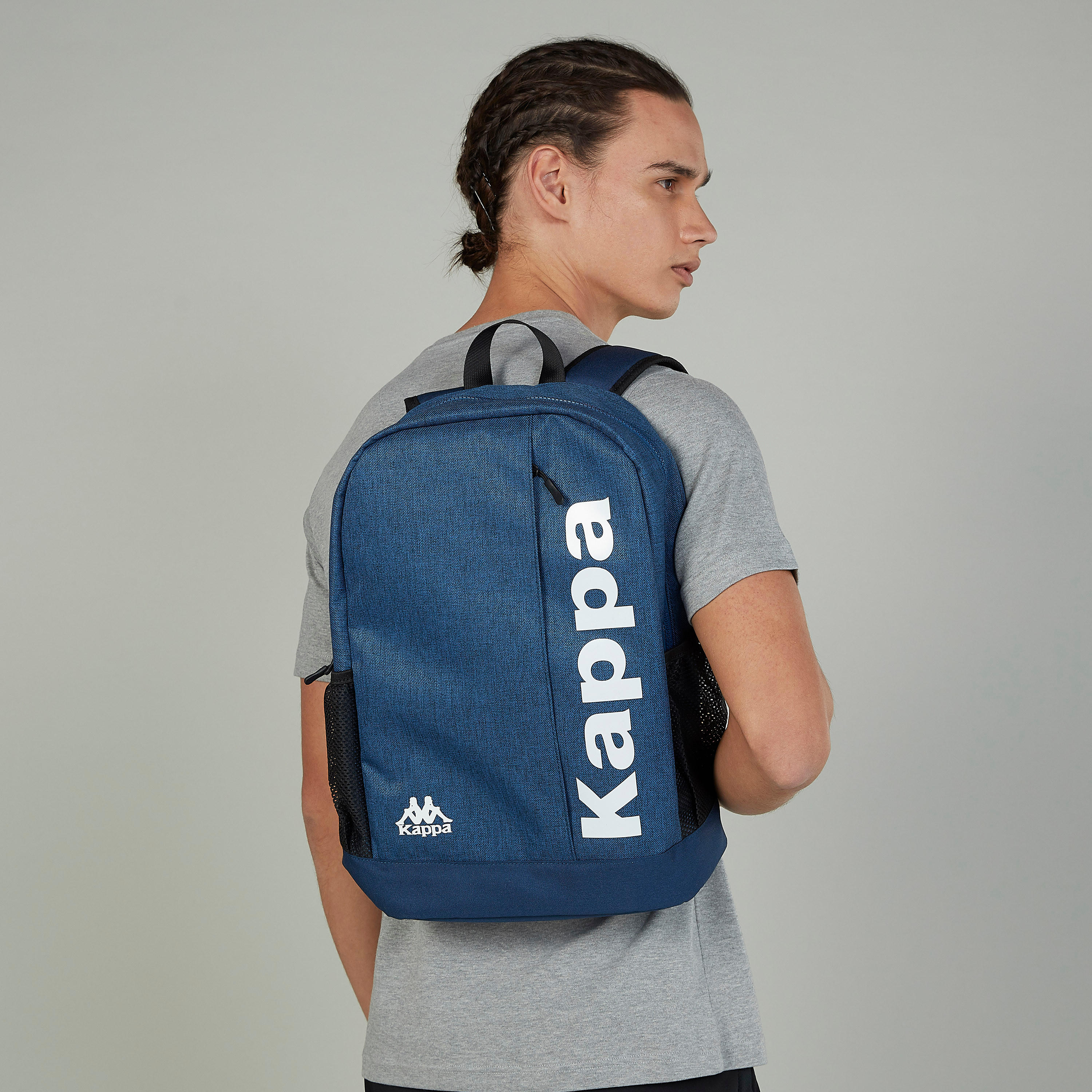 Kappa Printed Backpack with Adjustable Straps-men-bags-image-2