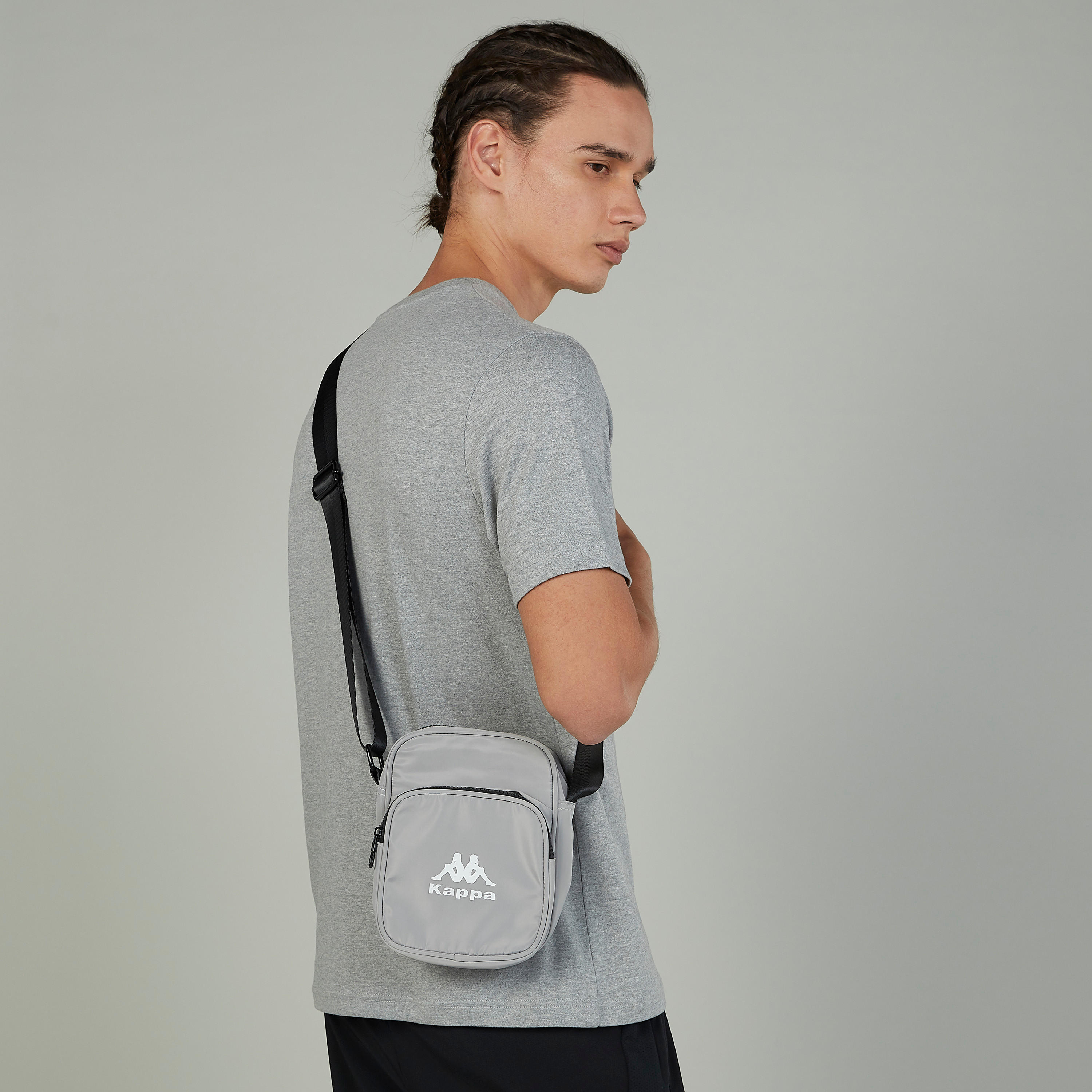 Kappa Plain Crossbody Bag with Adjustable Strap-men-bags-image-2