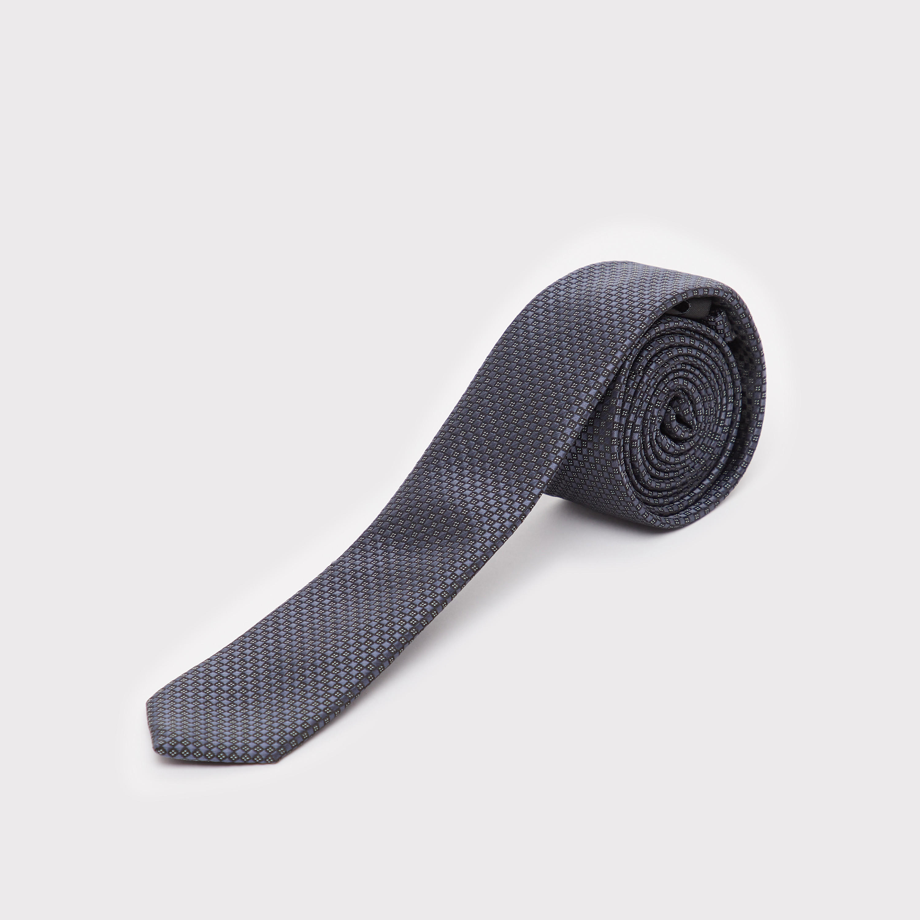Chequered Regular Necktie with Keeper Loop-men-tiesandcufflinks-pocketsquares-image-1
