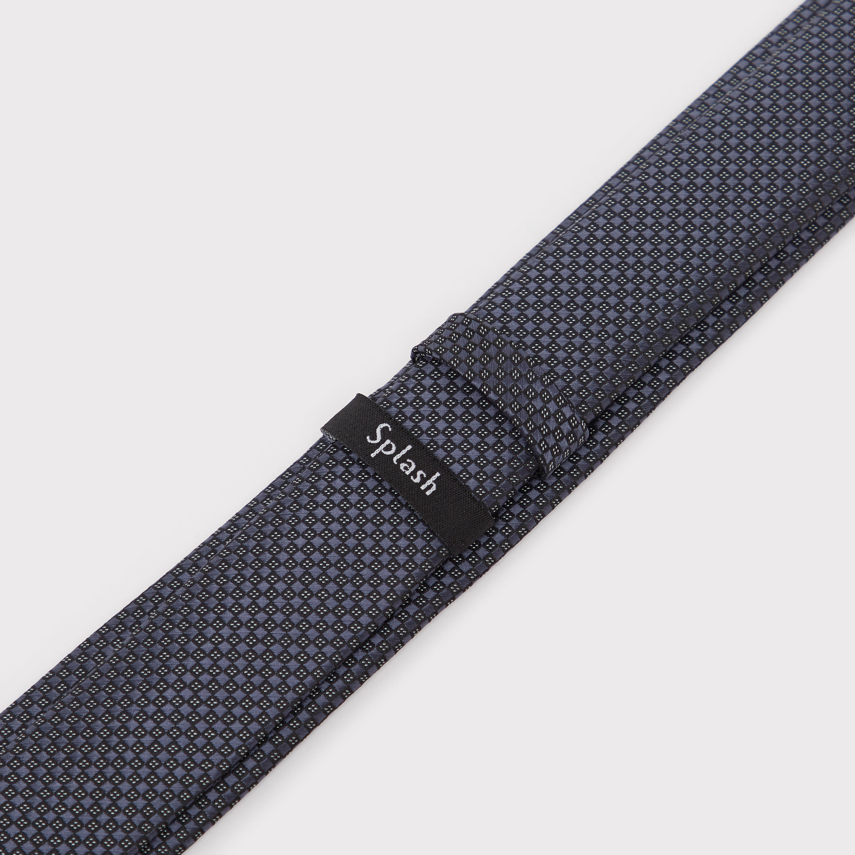 Chequered Regular Necktie with Keeper Loop-men-tiesandcufflinks-pocketsquares-image-3