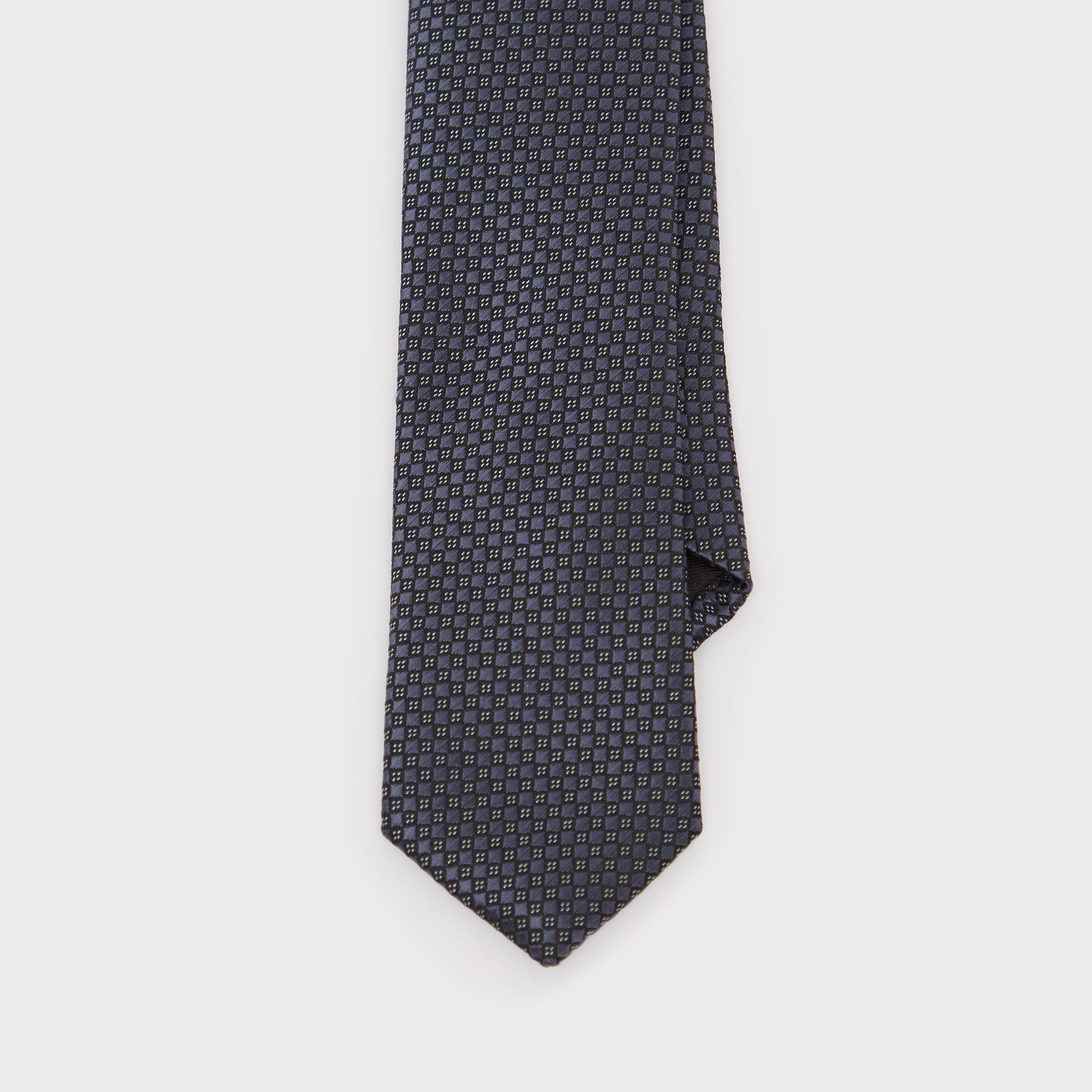 Chequered Regular Necktie with Keeper Loop-men-tiesandcufflinks-pocketsquares-image-4
