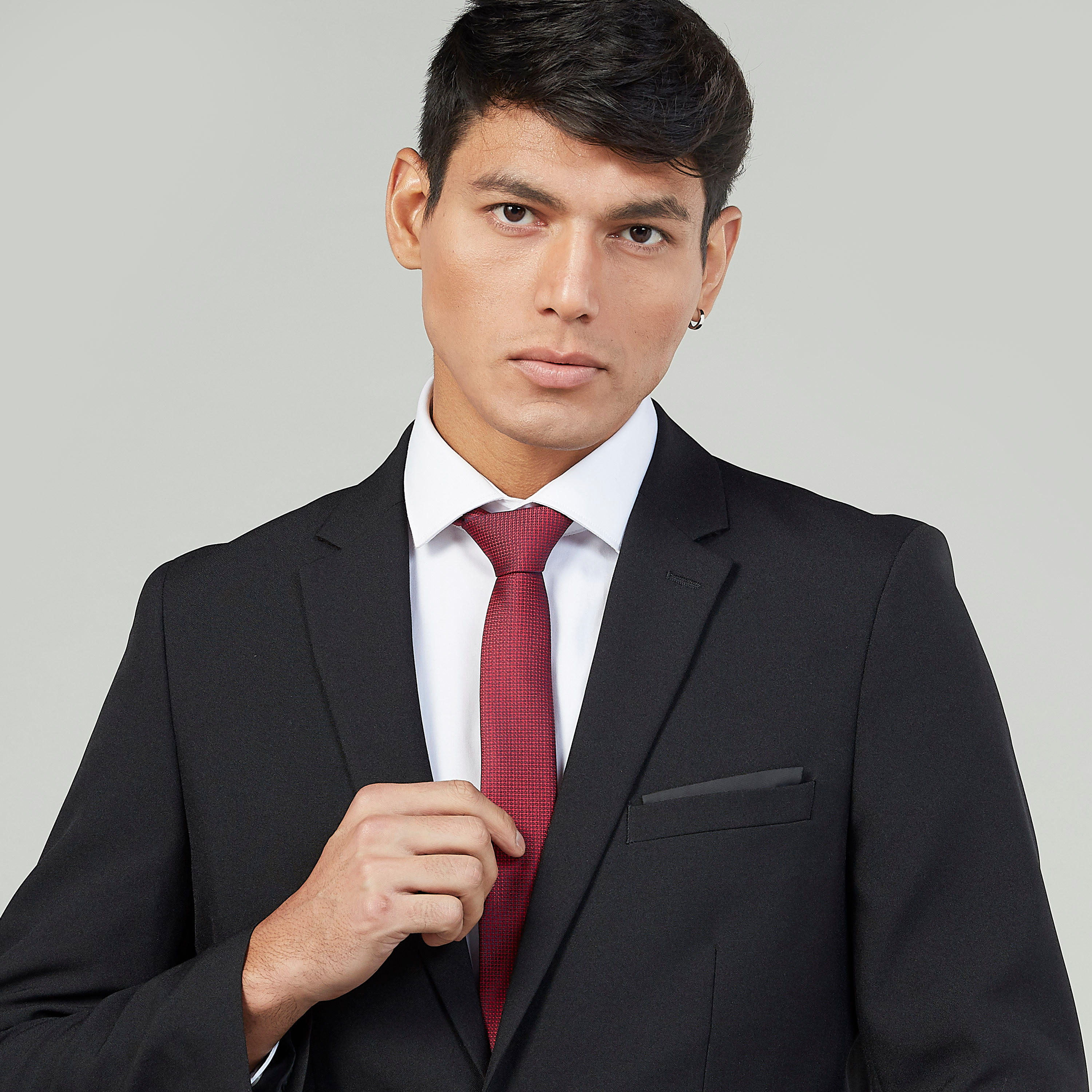 Chequered Necktie with Keeper Loop-men-tiesandcufflinks-pocketsquares-image-2