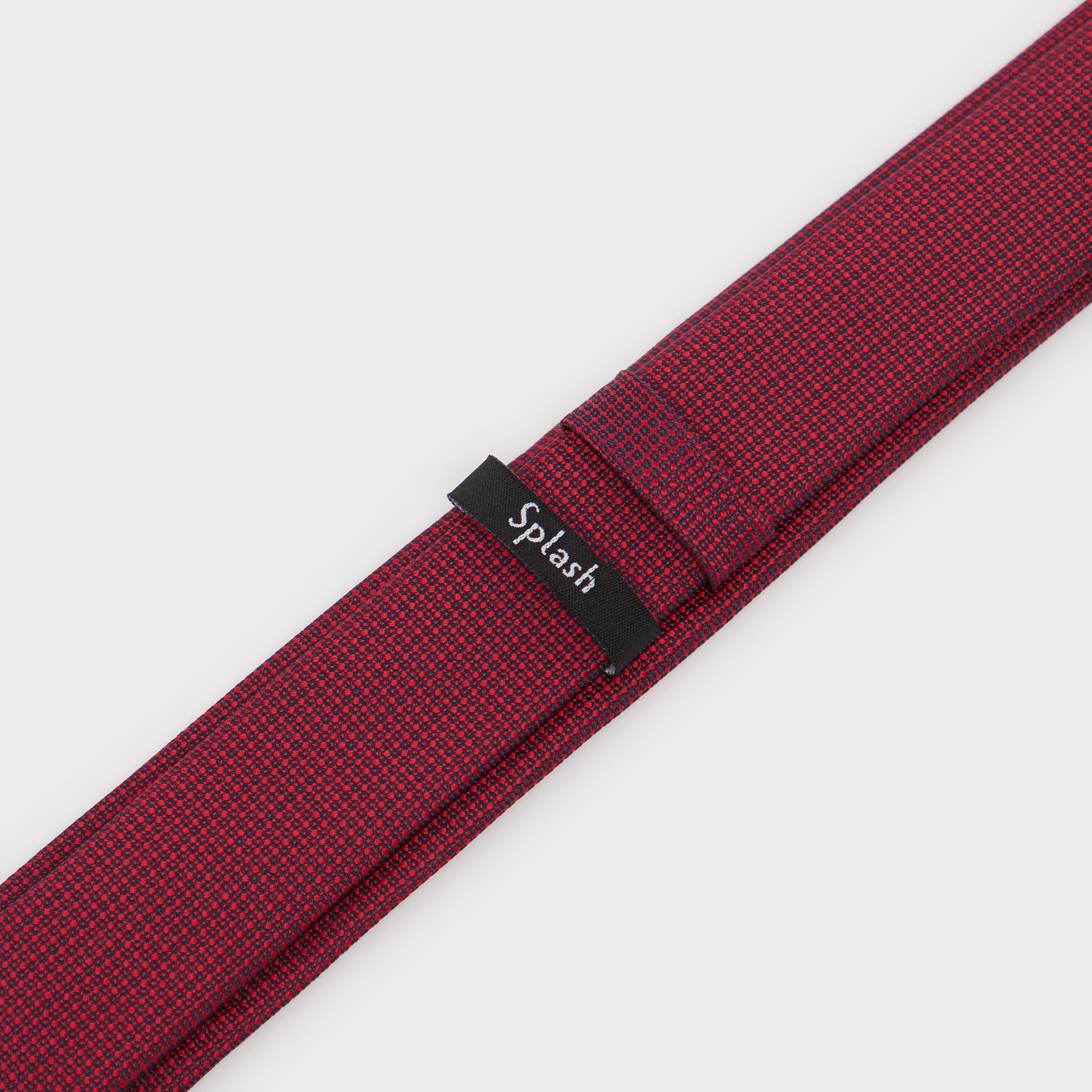 Chequered Necktie with Keeper Loop-men-tiesandcufflinks-pocketsquares-image-3