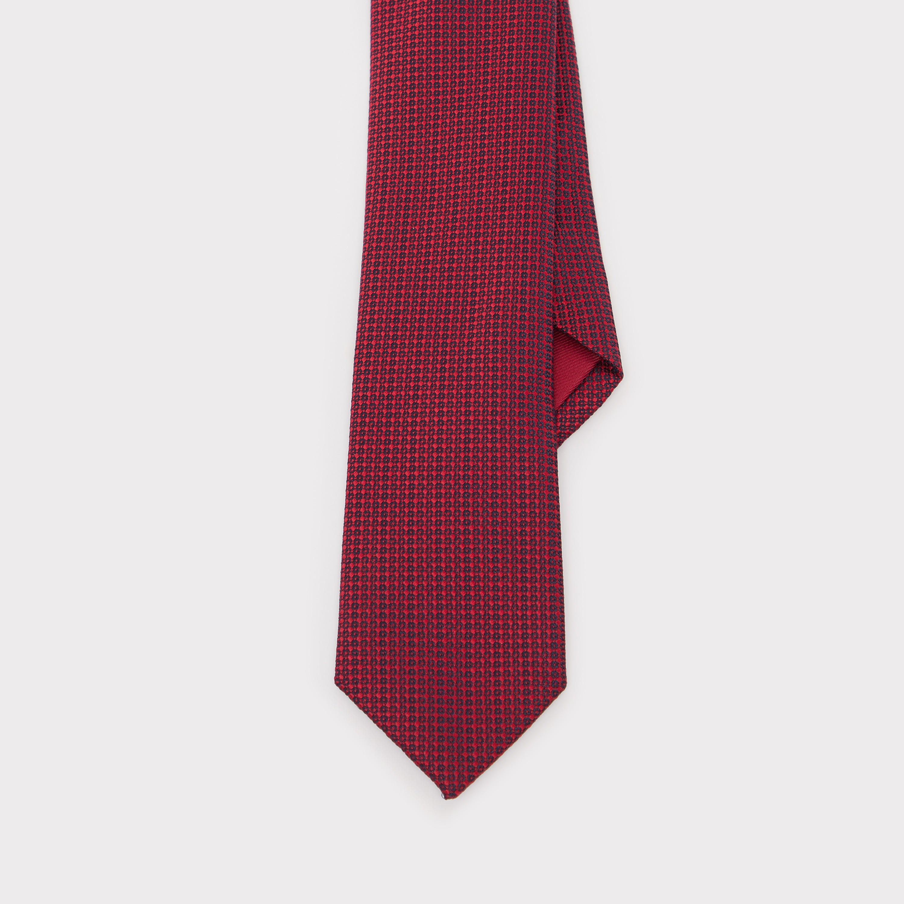 Chequered Necktie with Keeper Loop-men-tiesandcufflinks-pocketsquares-image-4