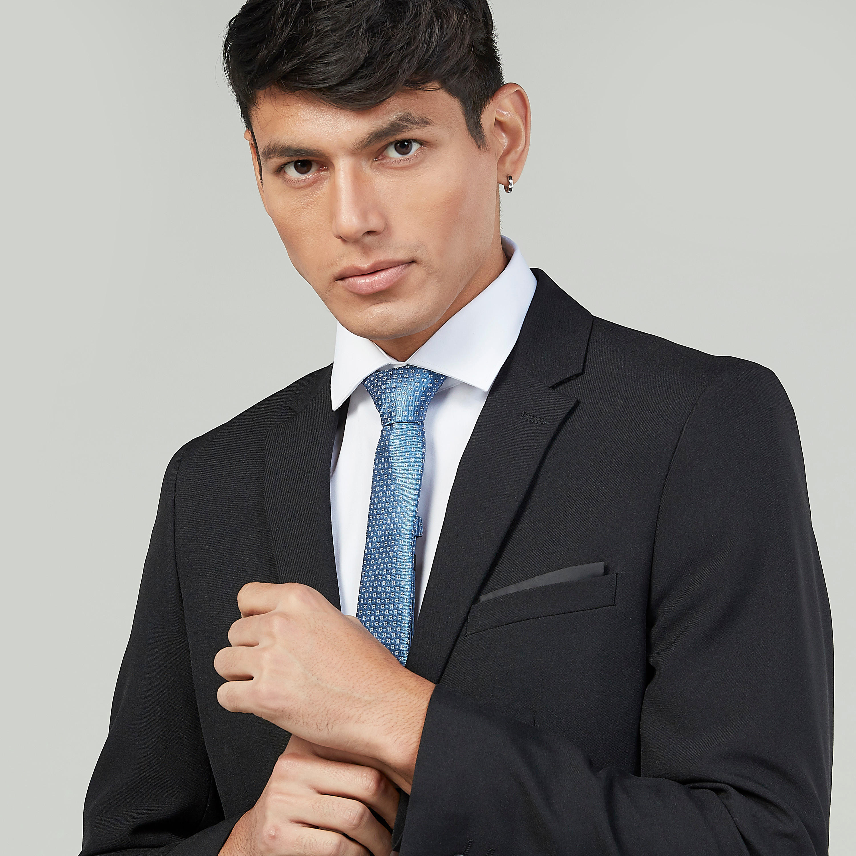 Textured Regular Necktie with Keeper Loop-men-tiesandcufflinks-pocketsquares-image-2