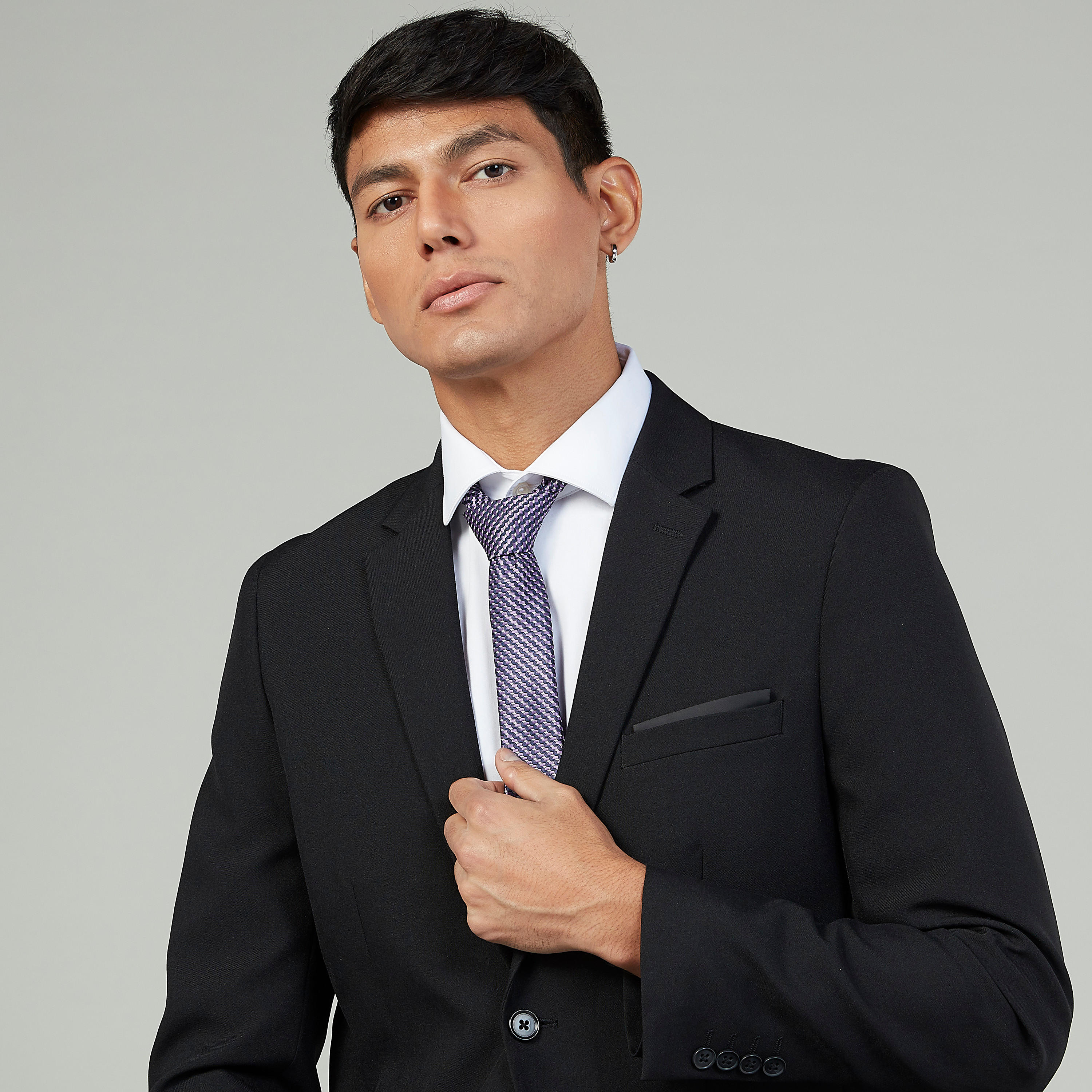 ربطة عنق عادية بارزة الملمس بحلقة تثبيت-men-tiesandcufflinks-pocketsquares-image-3