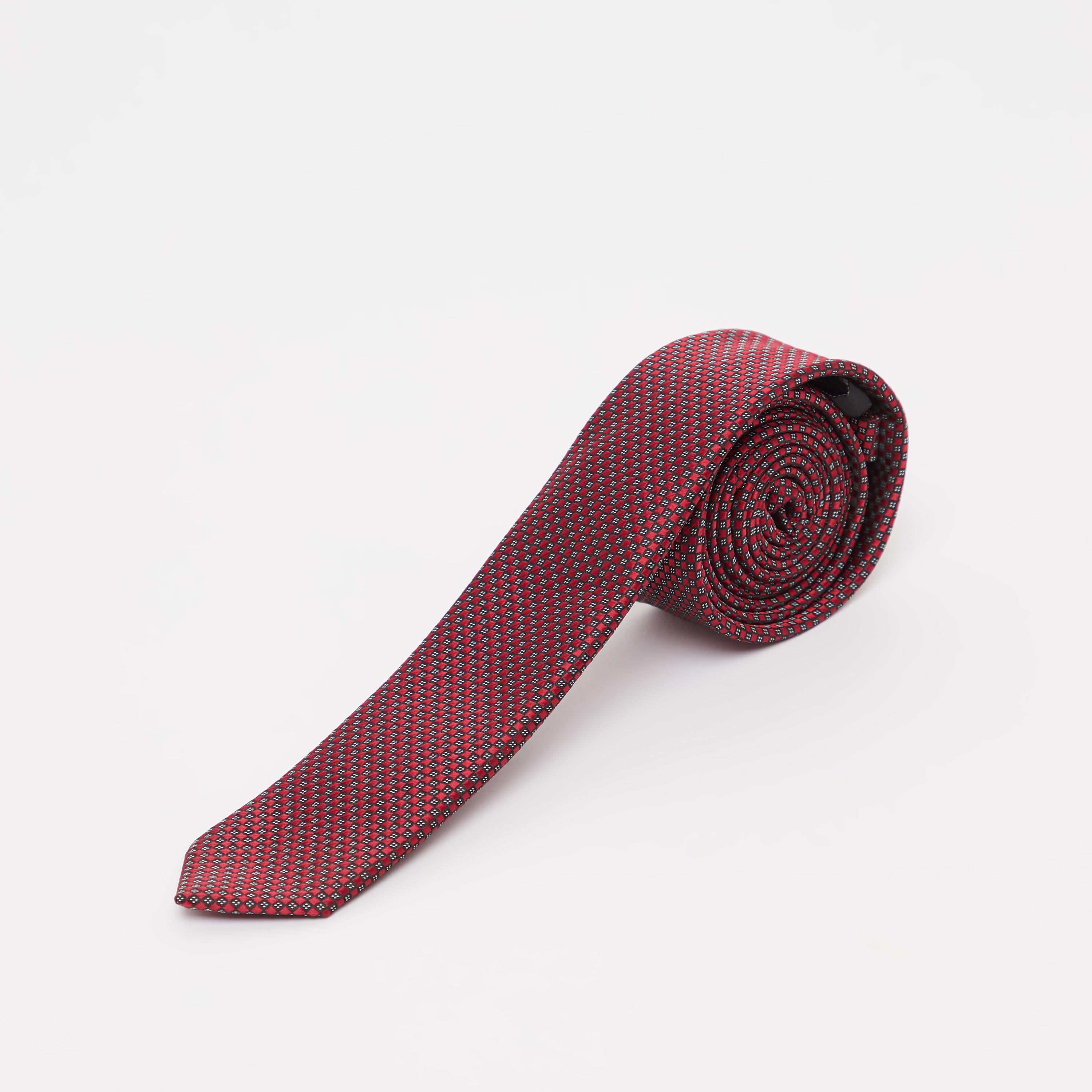 Chequered Regular Necktie with Keeper Loop-men-tiesandcufflinks-pocketsquares-image-1