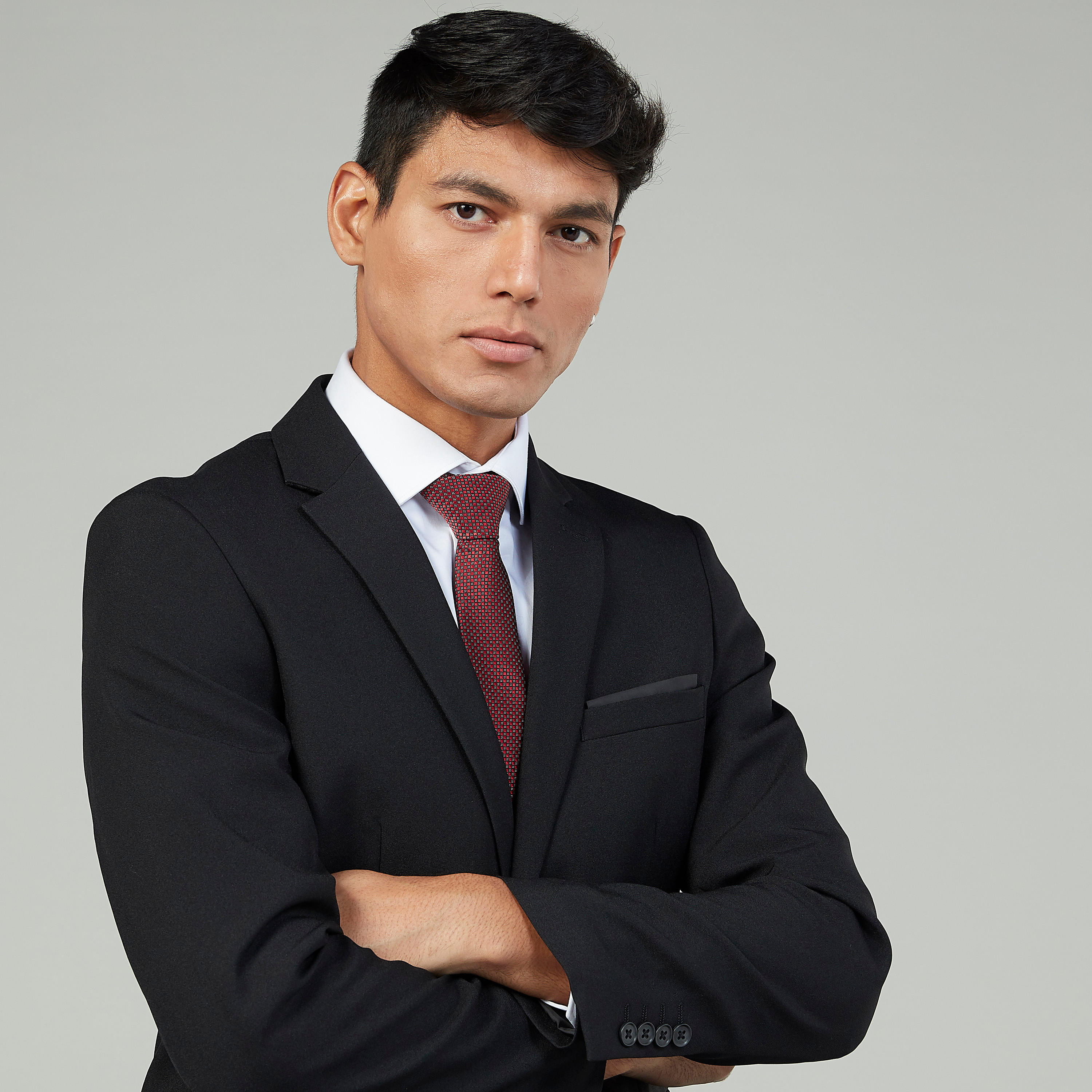 Chequered Regular Necktie with Keeper Loop-men-tiesandcufflinks-pocketsquares-image-2