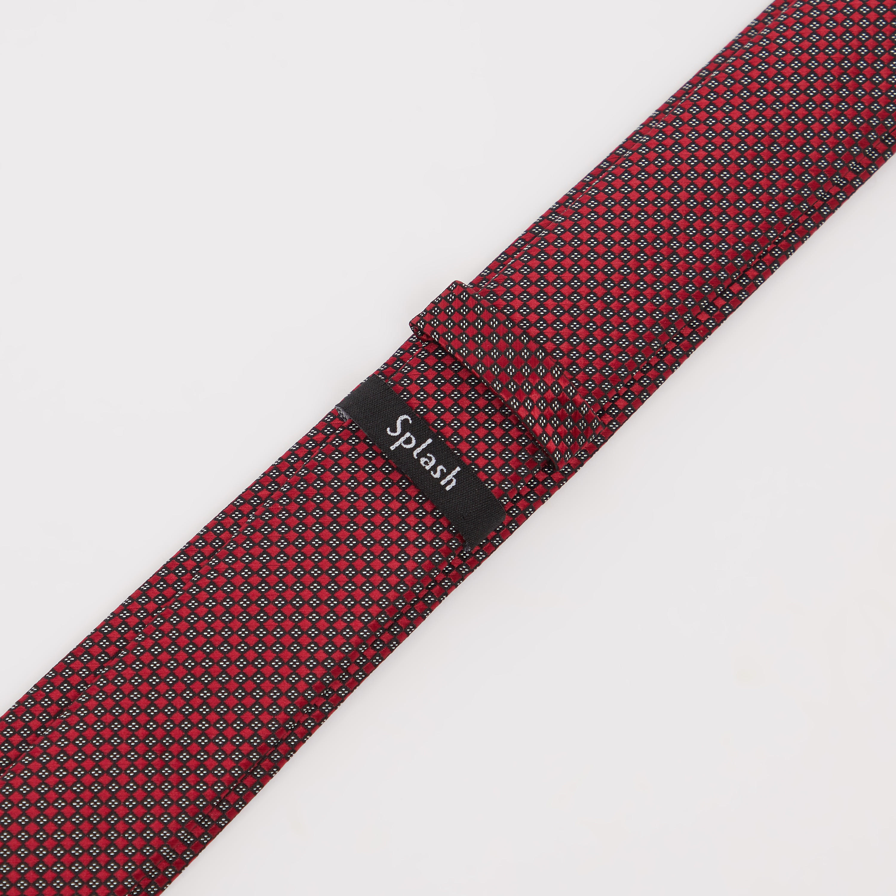 Chequered Regular Necktie with Keeper Loop-men-tiesandcufflinks-pocketsquares-image-3