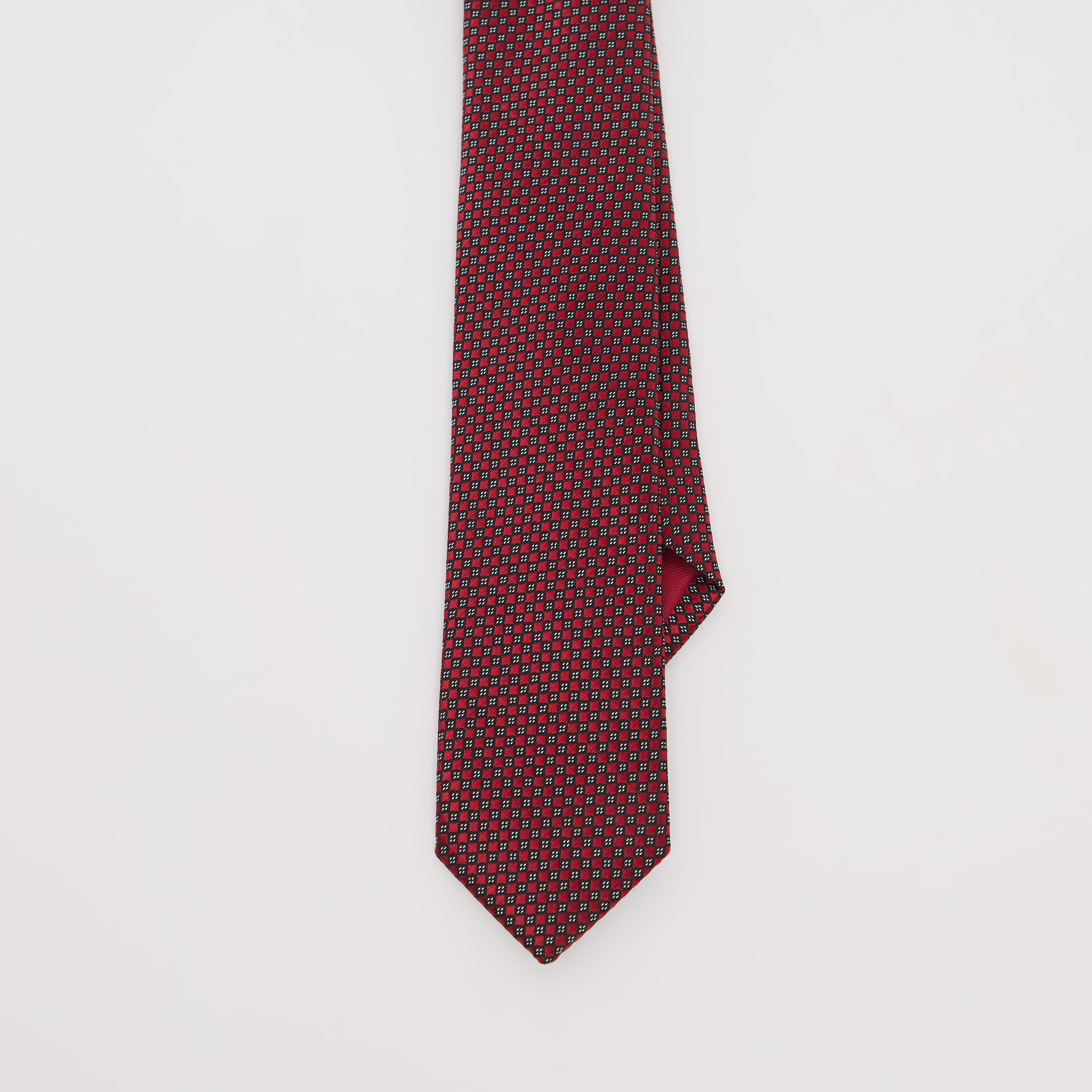 Chequered Regular Necktie with Keeper Loop-men-tiesandcufflinks-pocketsquares-image-4
