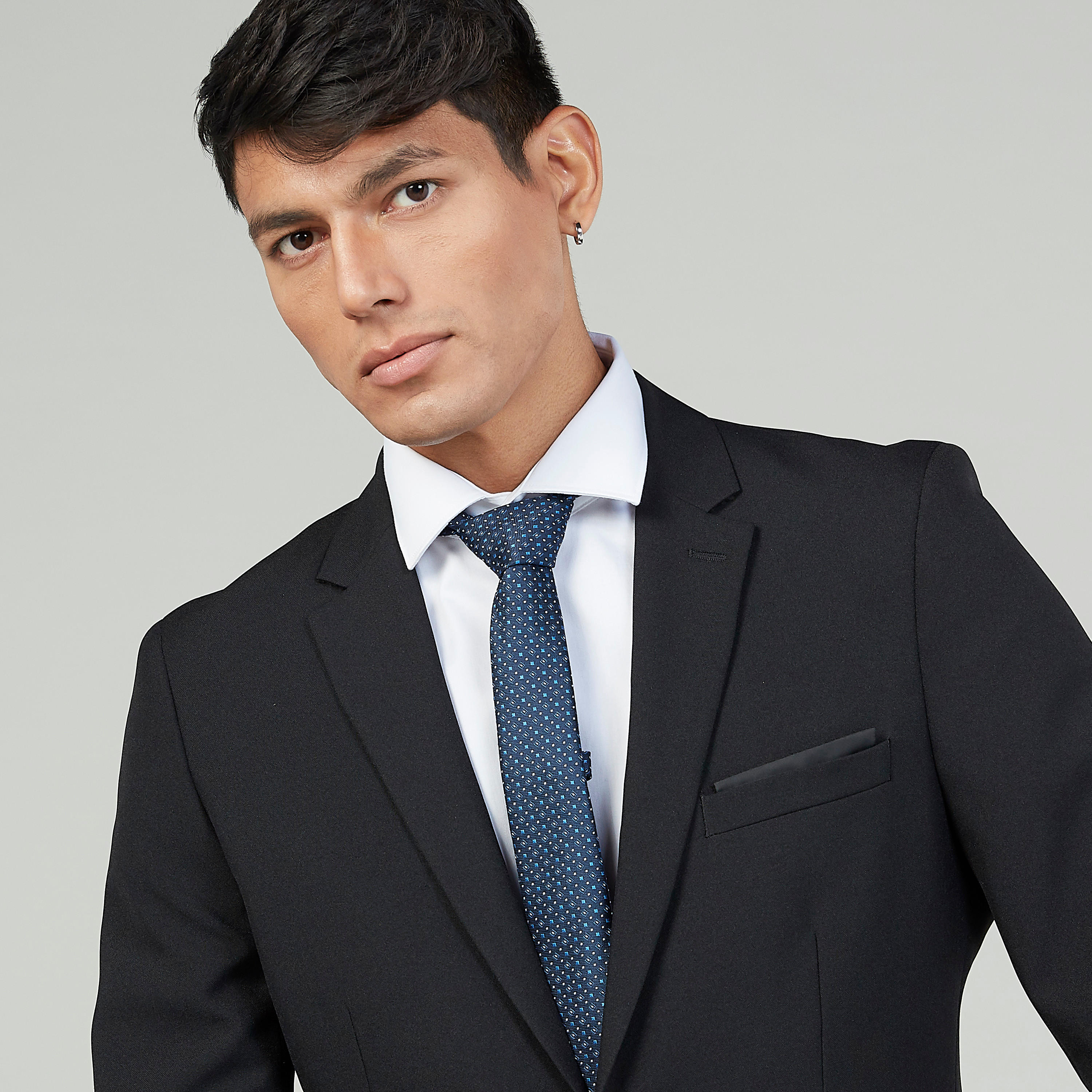 Textured Regular Necktie with Keeper Loop-men-tiesandcufflinks-pocketsquares-image-2