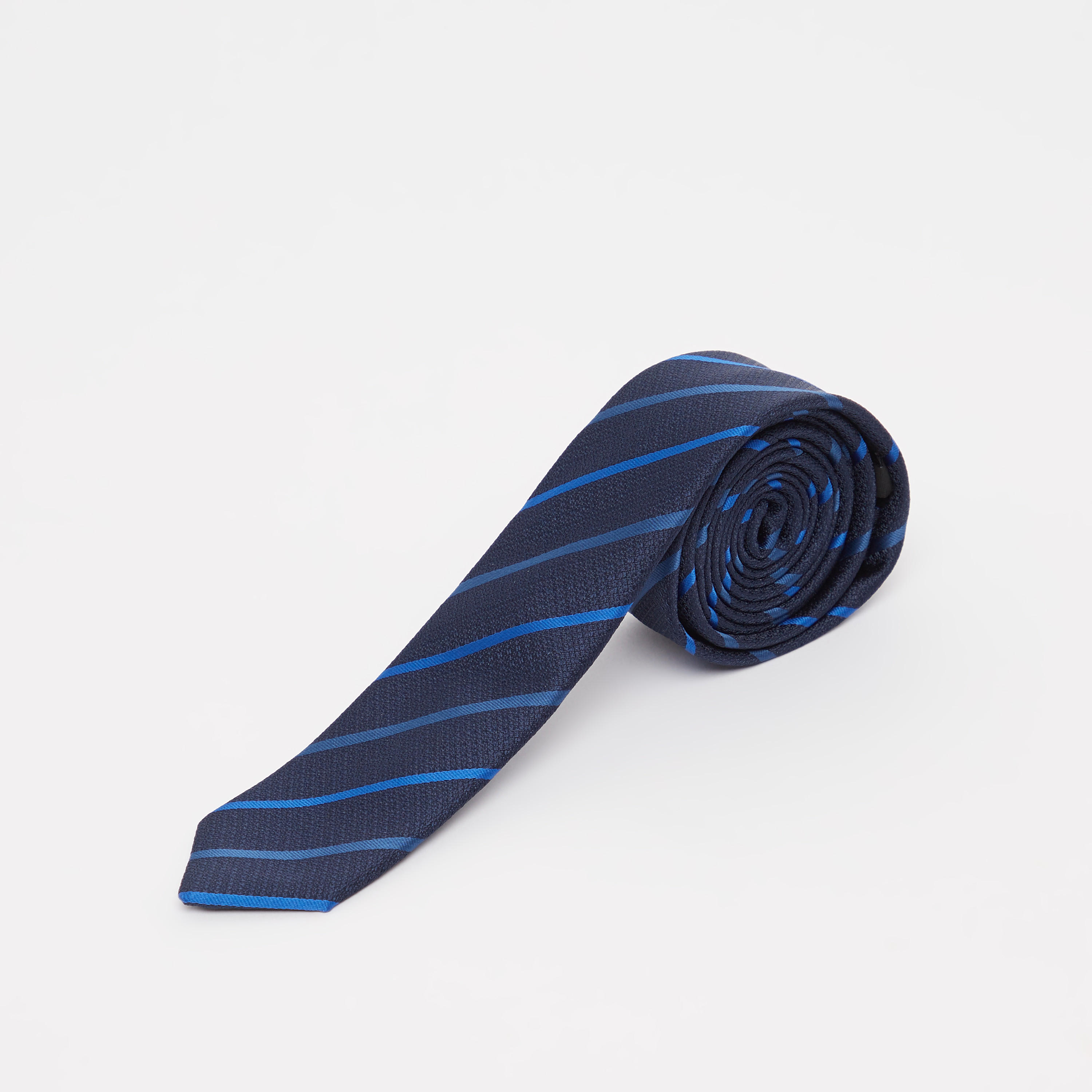 ربطة عنق مخطط عادية بحلقة تثبيت-men-tiesandcufflinks-pocketsquares-image-4