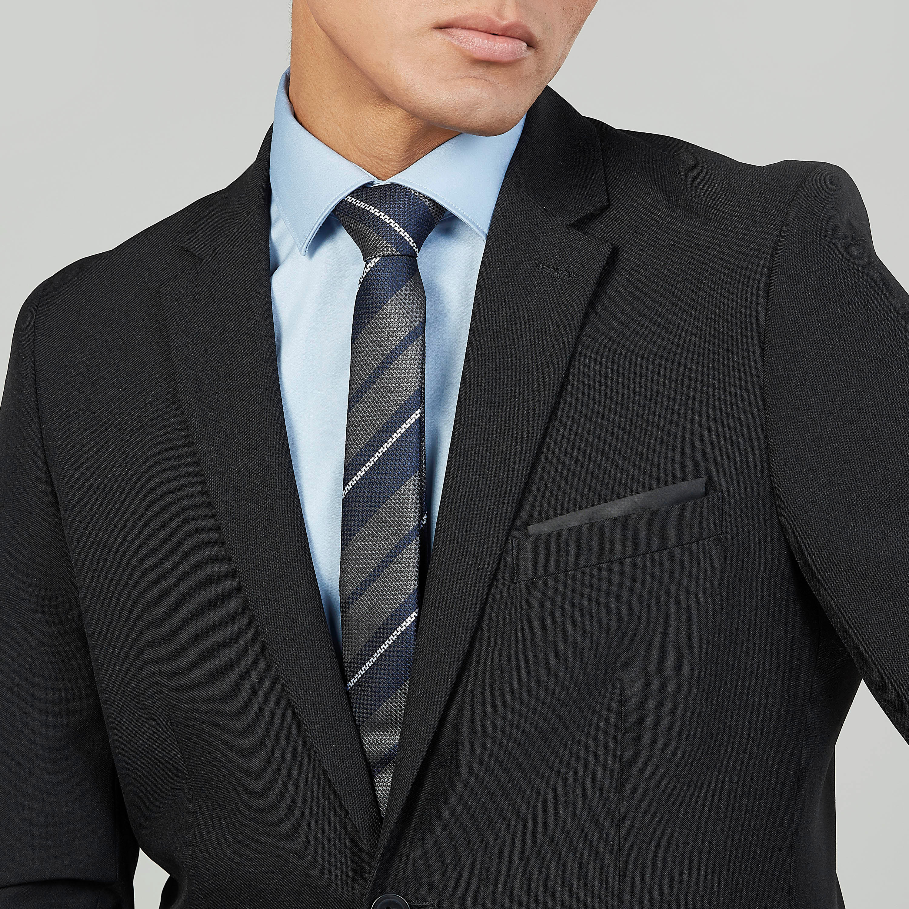 ربطة عنق مخطط عادية بحلقة تثبيت-men-tiesandcufflinks-pocketsquares-image-3