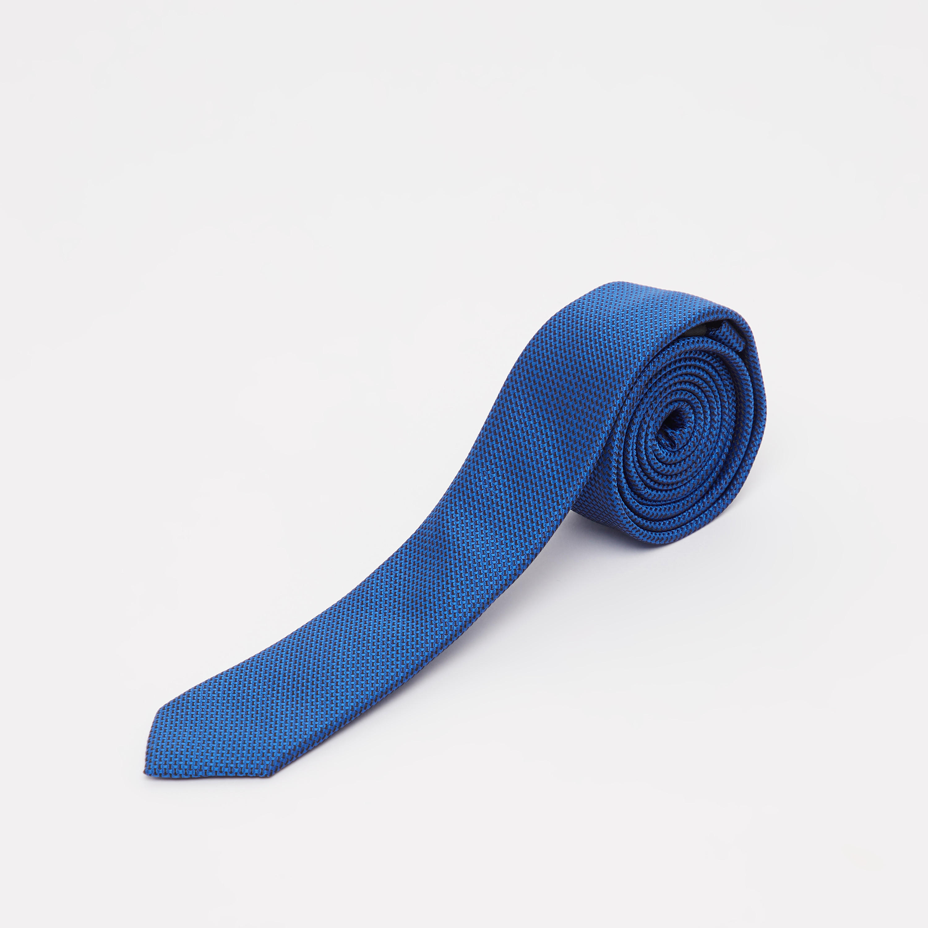 Textured Regular Necktie with Keeper Loop-men-tiesandcufflinks-pocketsquares-image-1