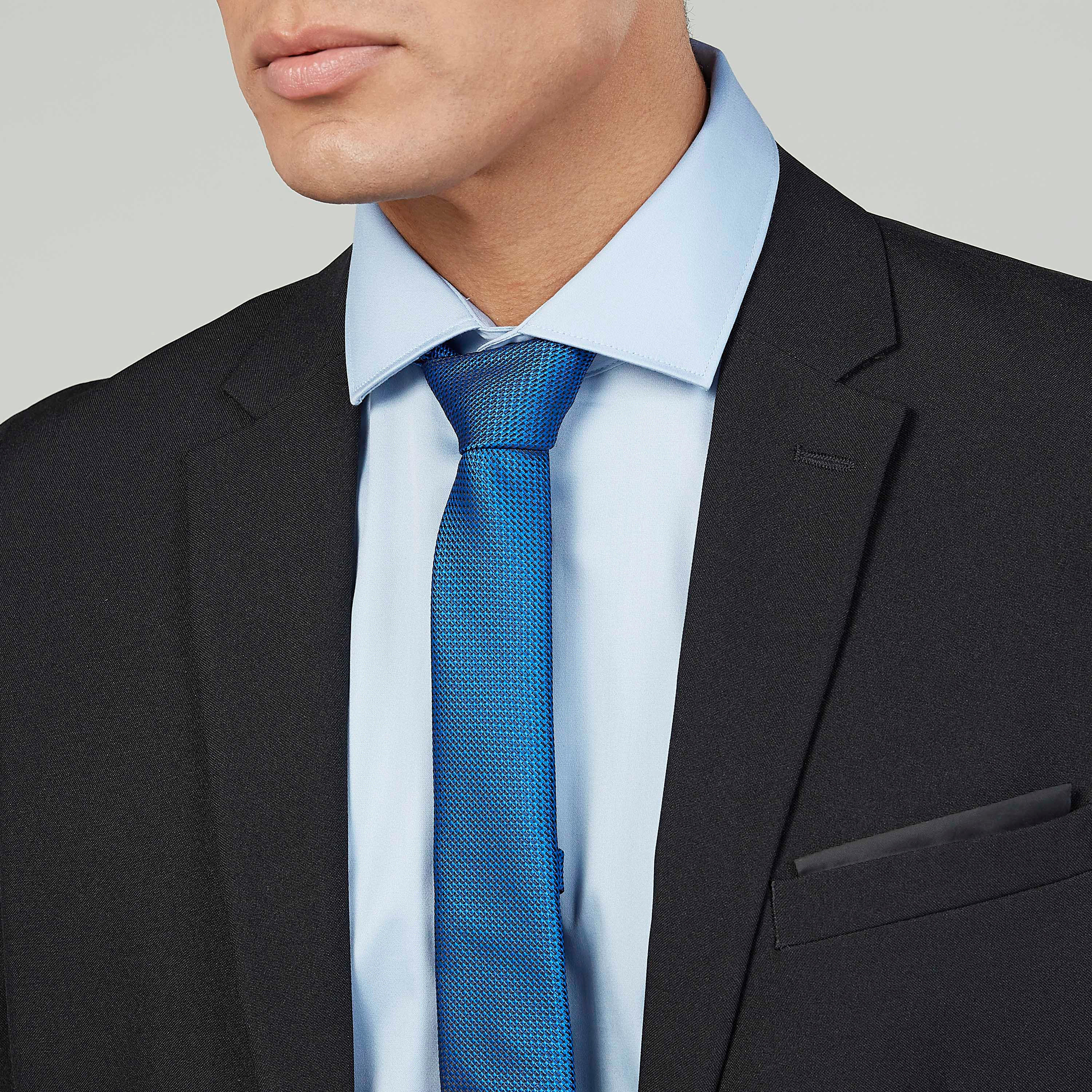 Textured Regular Necktie with Keeper Loop-men-tiesandcufflinks-pocketsquares-image-2