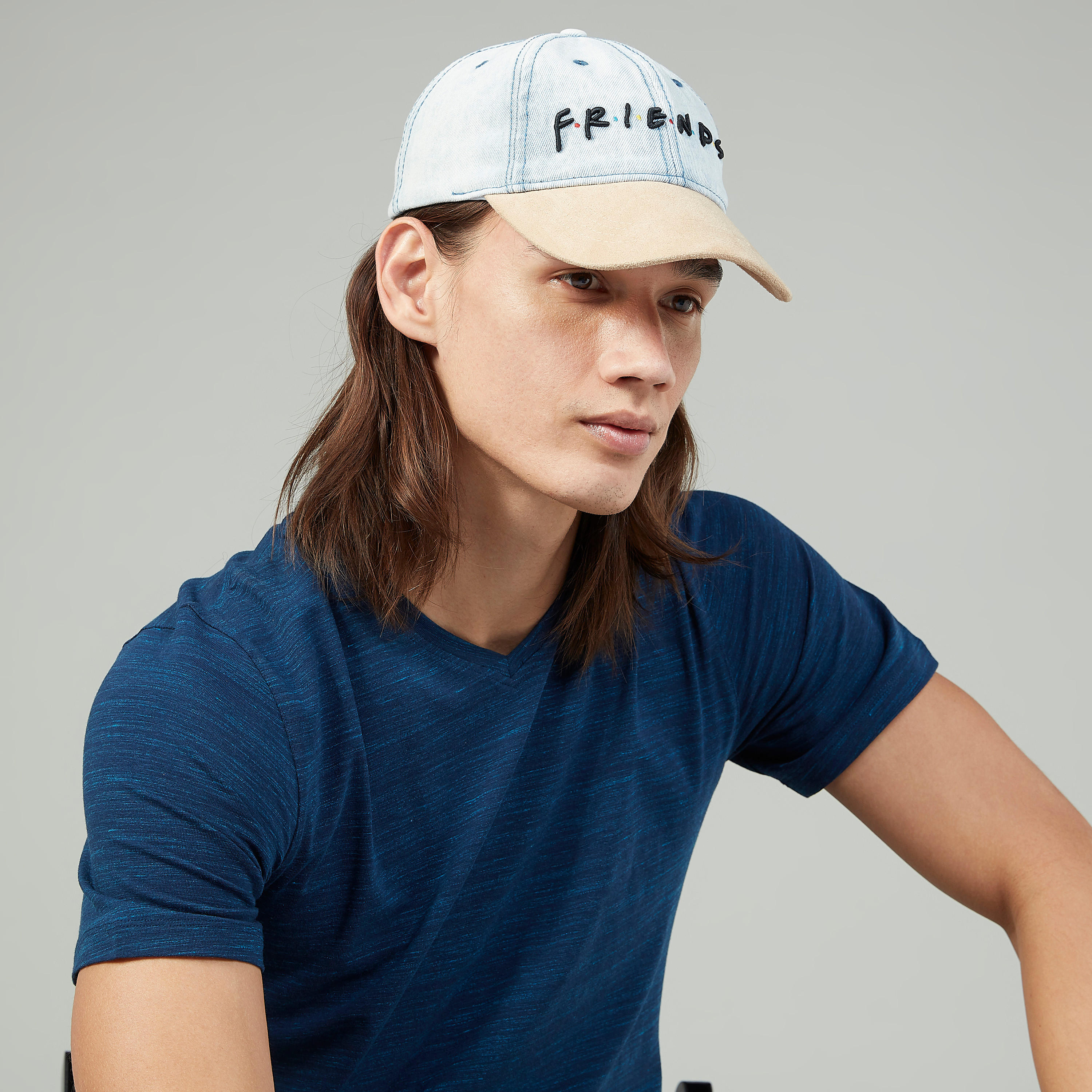 Friends Embroidered Cap with Snap Closure-men-caps-image-2