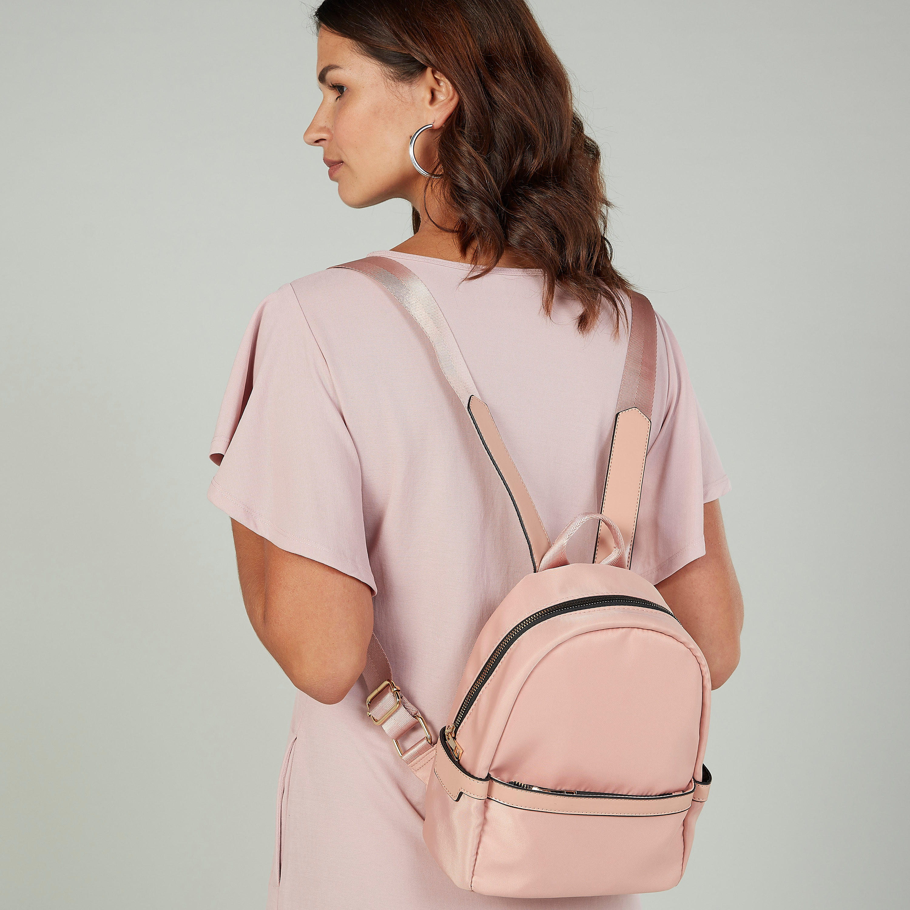 Plain Backpack with Adjustable Shoulder Straps and Top Handle-women-bagsandwallets-handbags-image-2