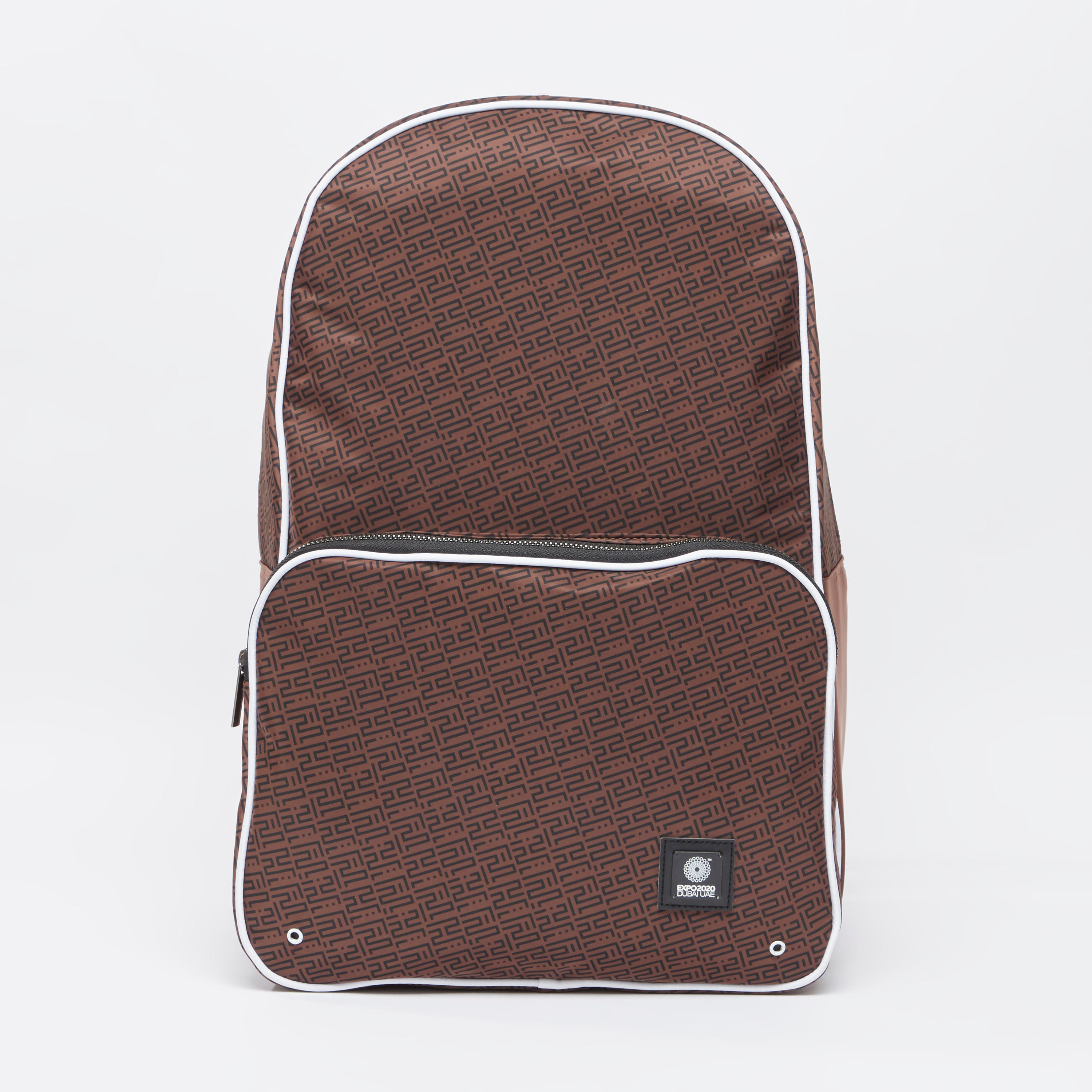 Printed Backpack with Adjustable Straps and Zip Closure-men-bags-image-1