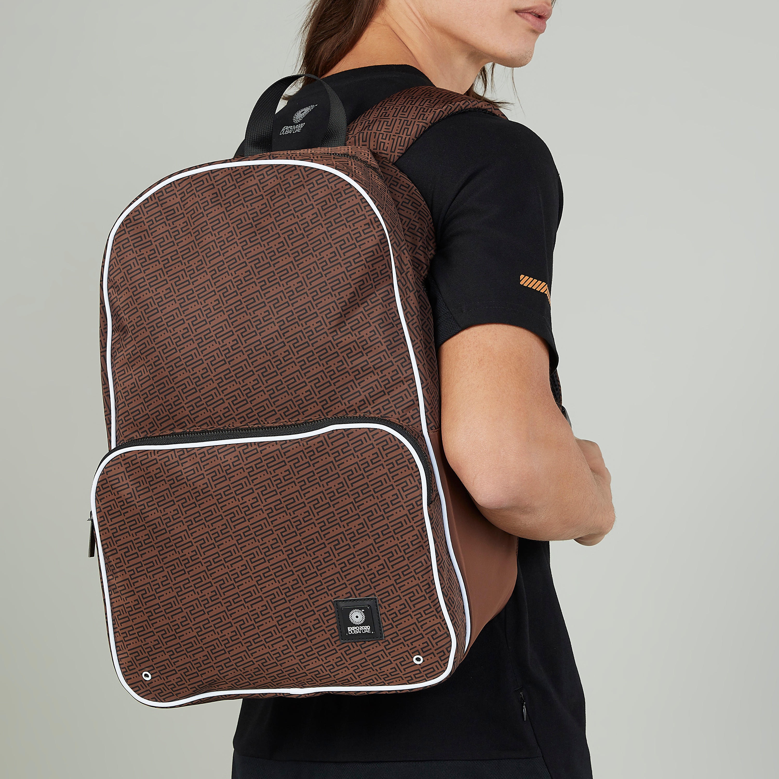 Printed Backpack with Adjustable Straps and Zip Closure-men-bags-image-2
