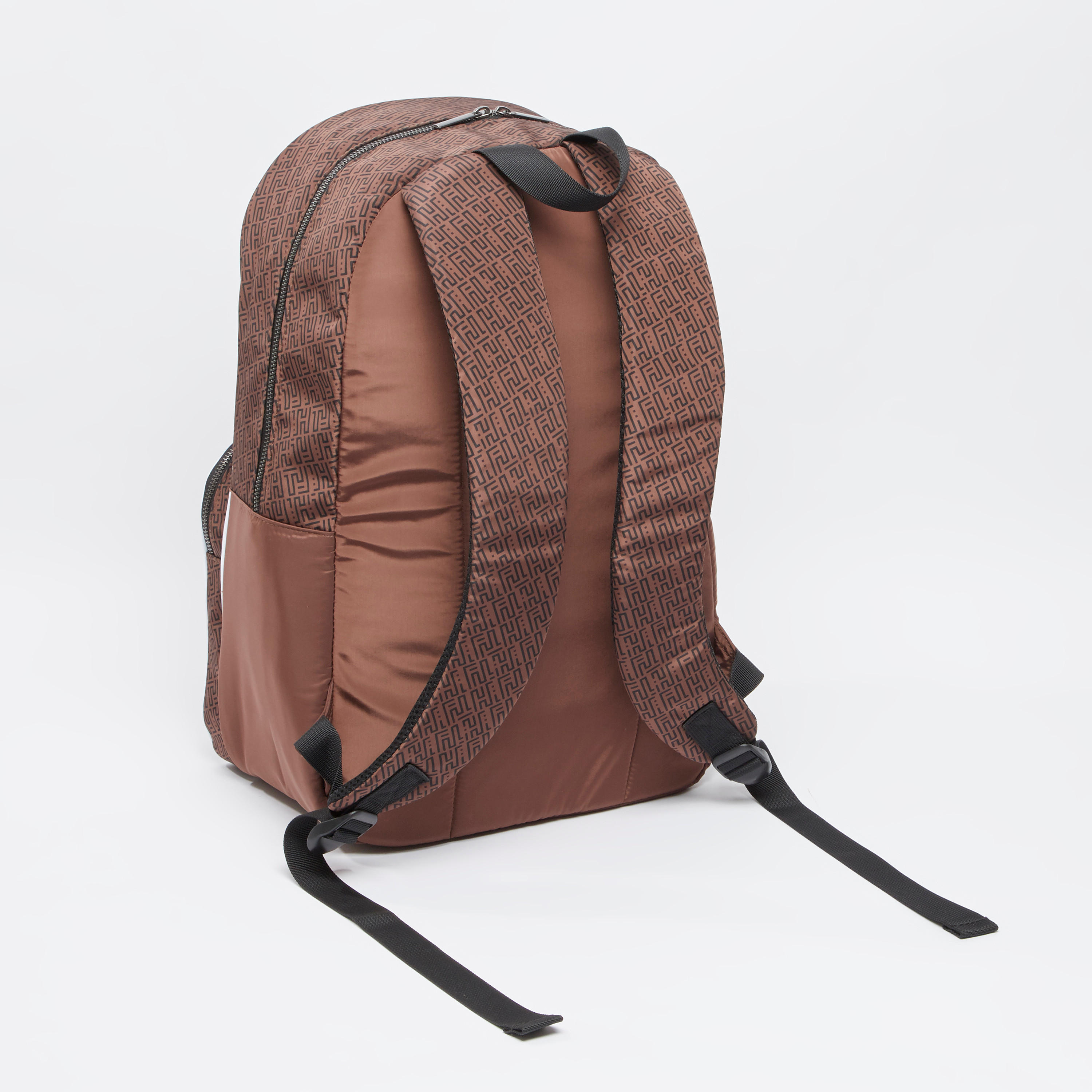 Printed Backpack with Adjustable Straps and Zip Closure-men-bags-image-4