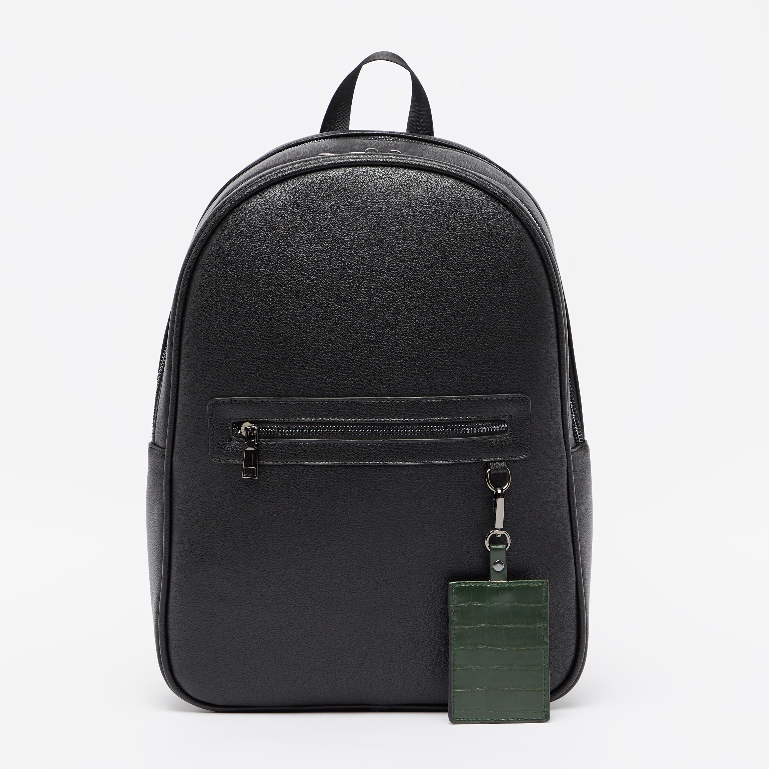 Textured Backpack with Adjustable Shoulder Straps-men-bags-image-1
