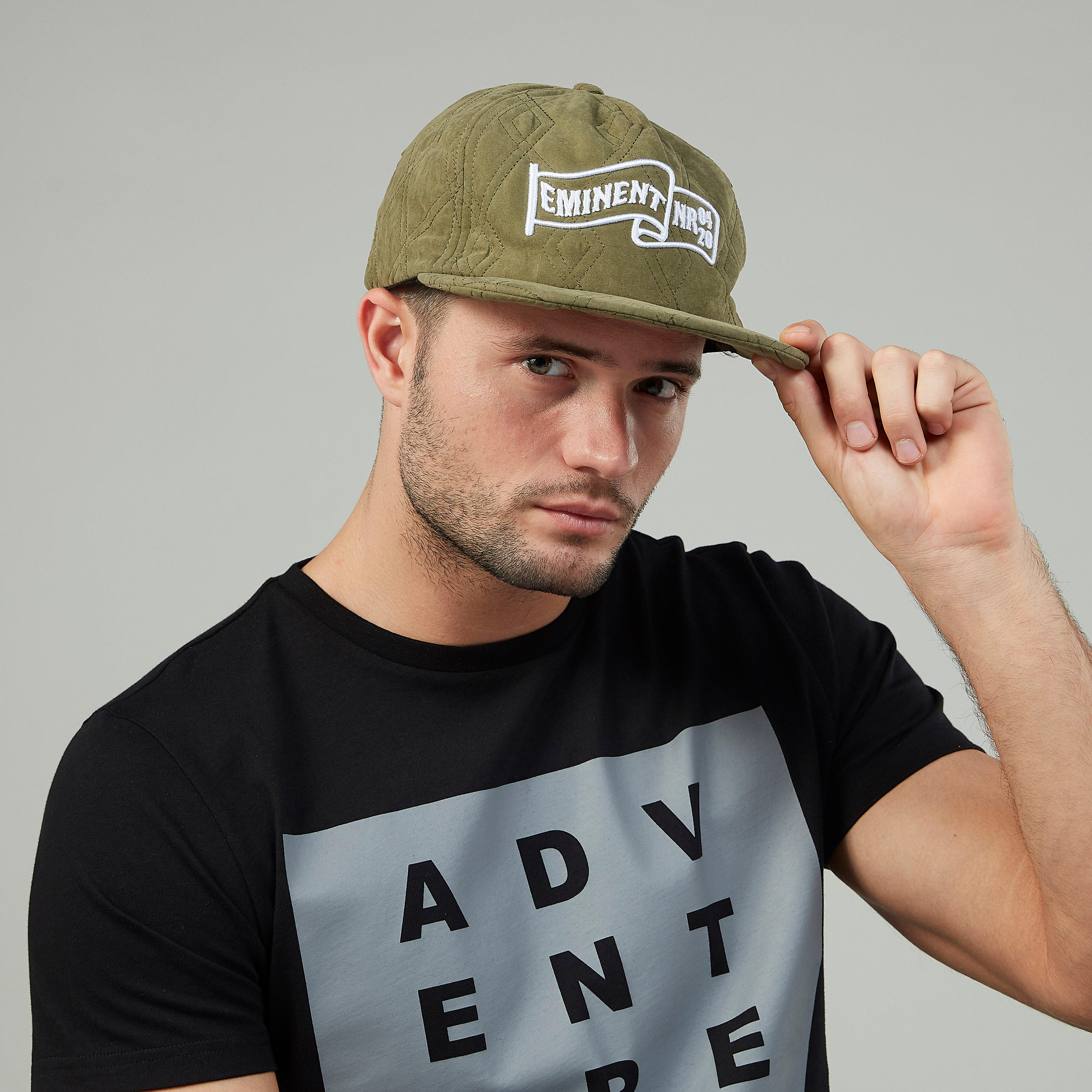 Text Embroidered Cap with Snap Closure-men-caps-image-2