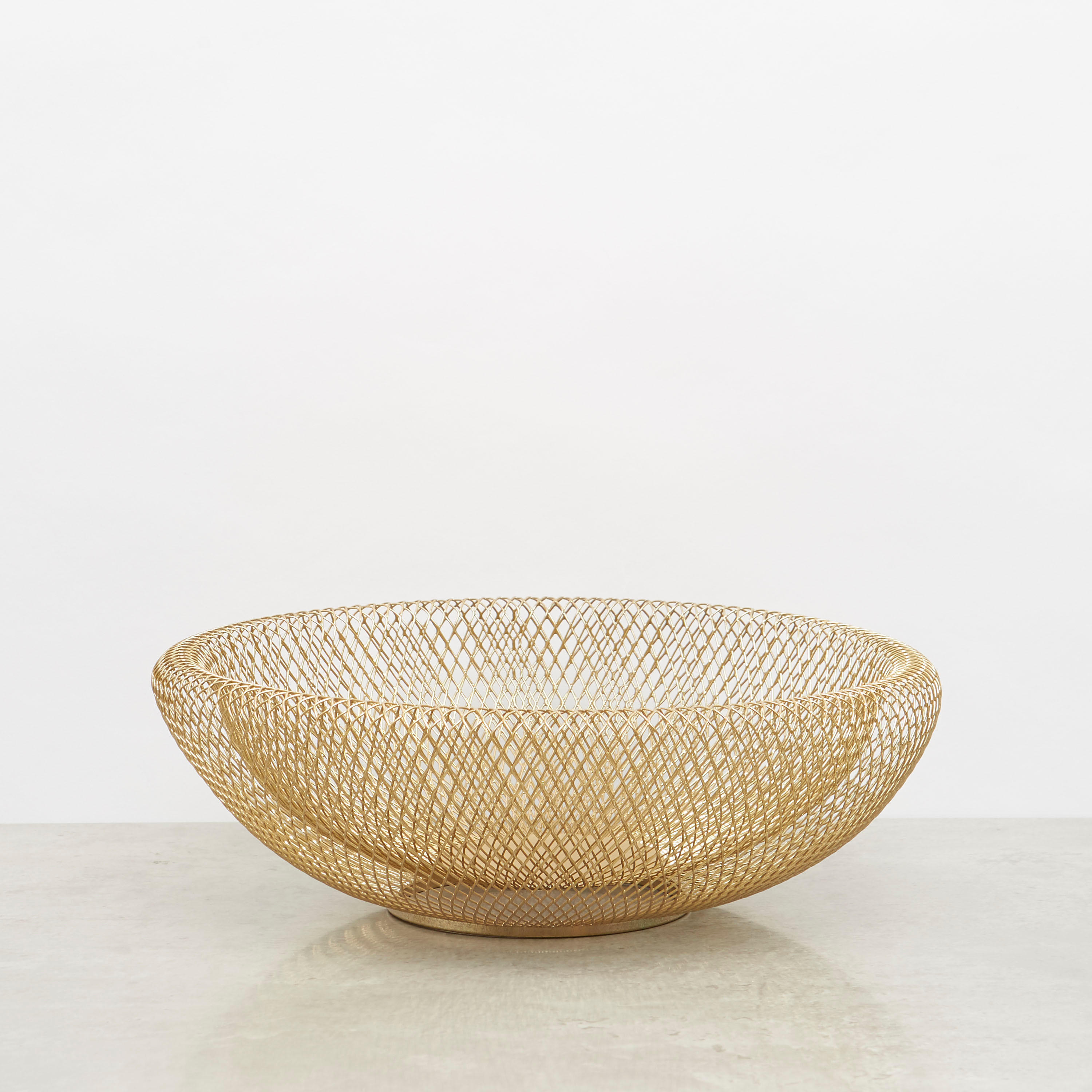 Gold Finished Metal Basket -  29x29x10 cms-household-decor-vasesandbowls-image-1
