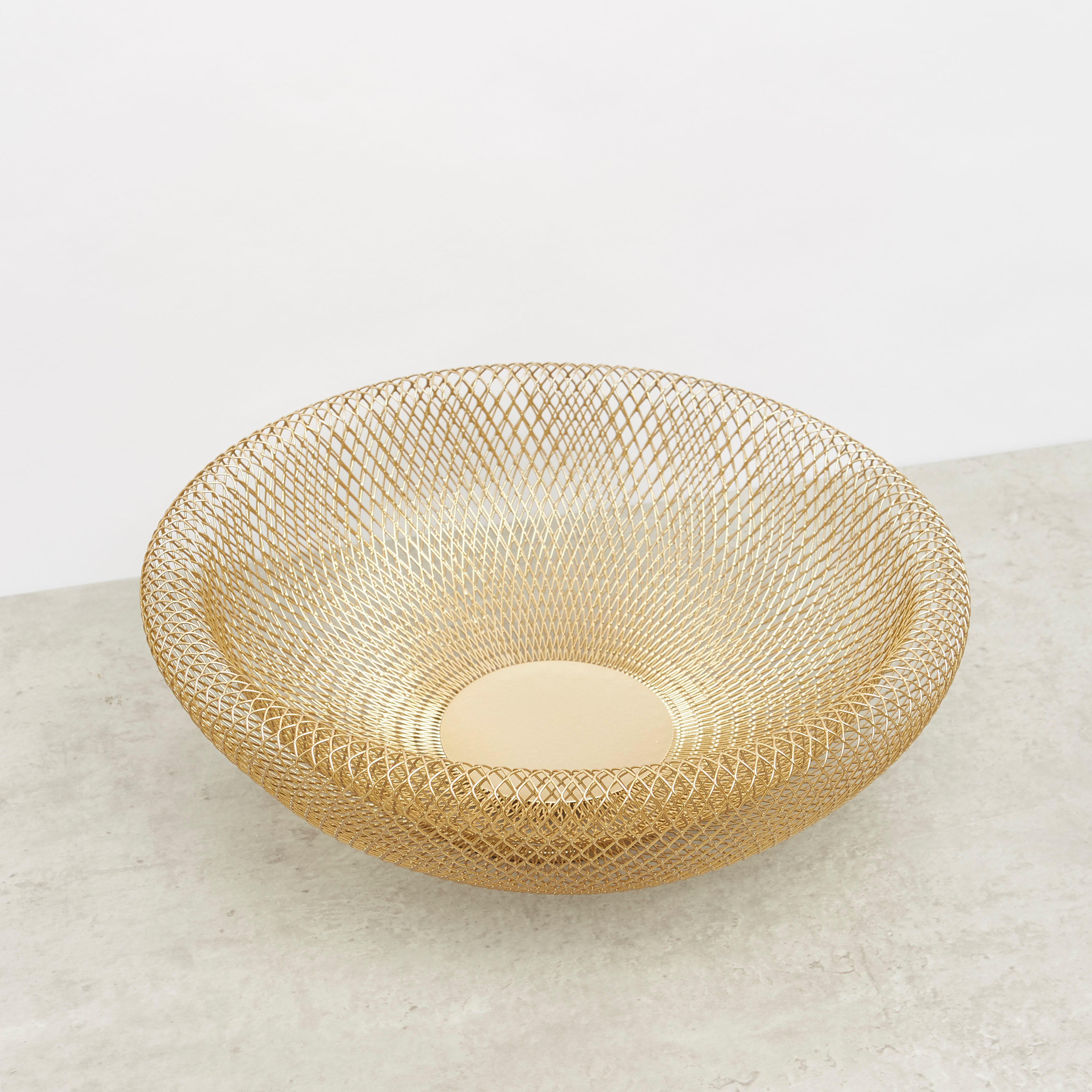 Gold Finished Metal Basket -  29x29x10 cms-household-decor-vasesandbowls-image-2