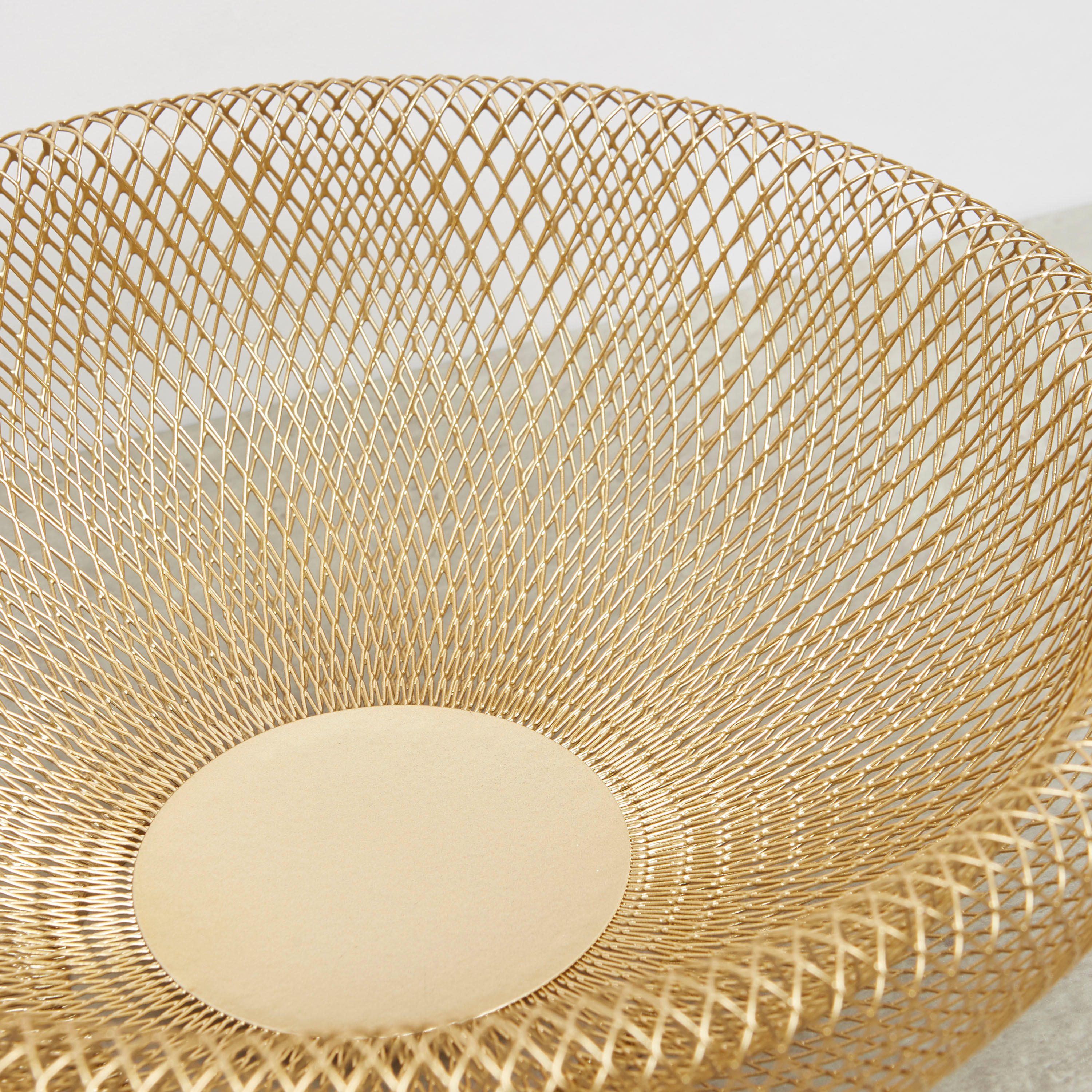 Gold Finished Metal Basket -  29x29x10 cms-household-decor-vasesandbowls-image-3