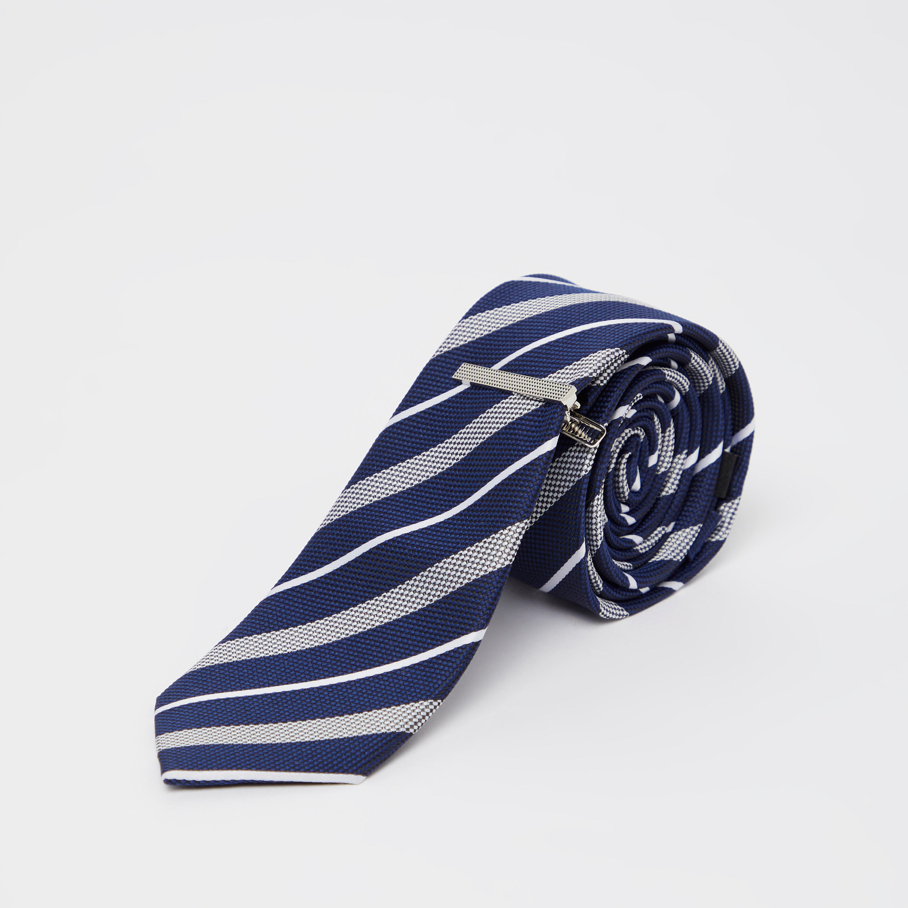 Striped Regular Tie with Keeper Loop-men-tiesandcufflinks-pocketsquares-image-1