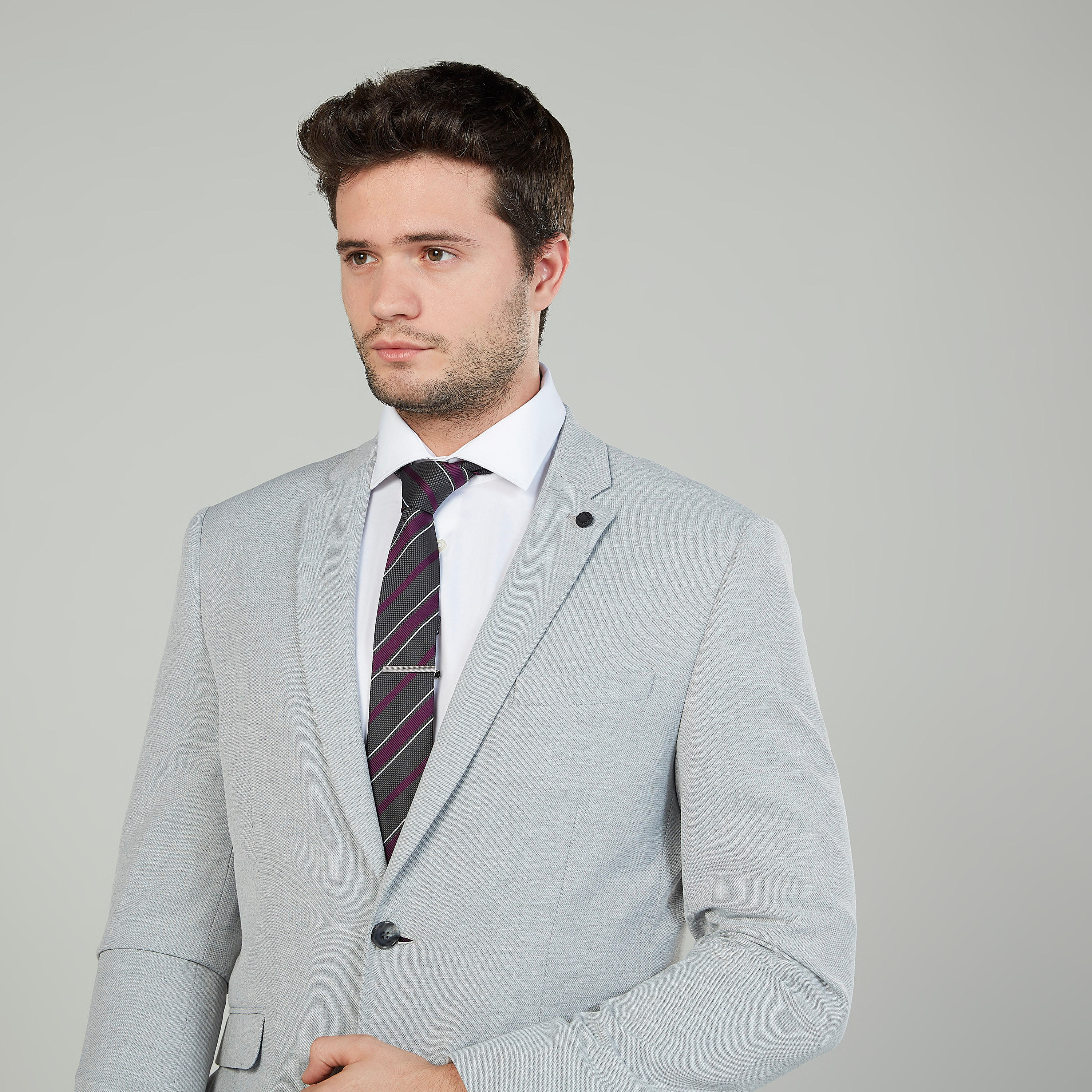 Striped Regular Tie with Keeper Loop-men-tiesandcufflinks-pocketsquares-image-2