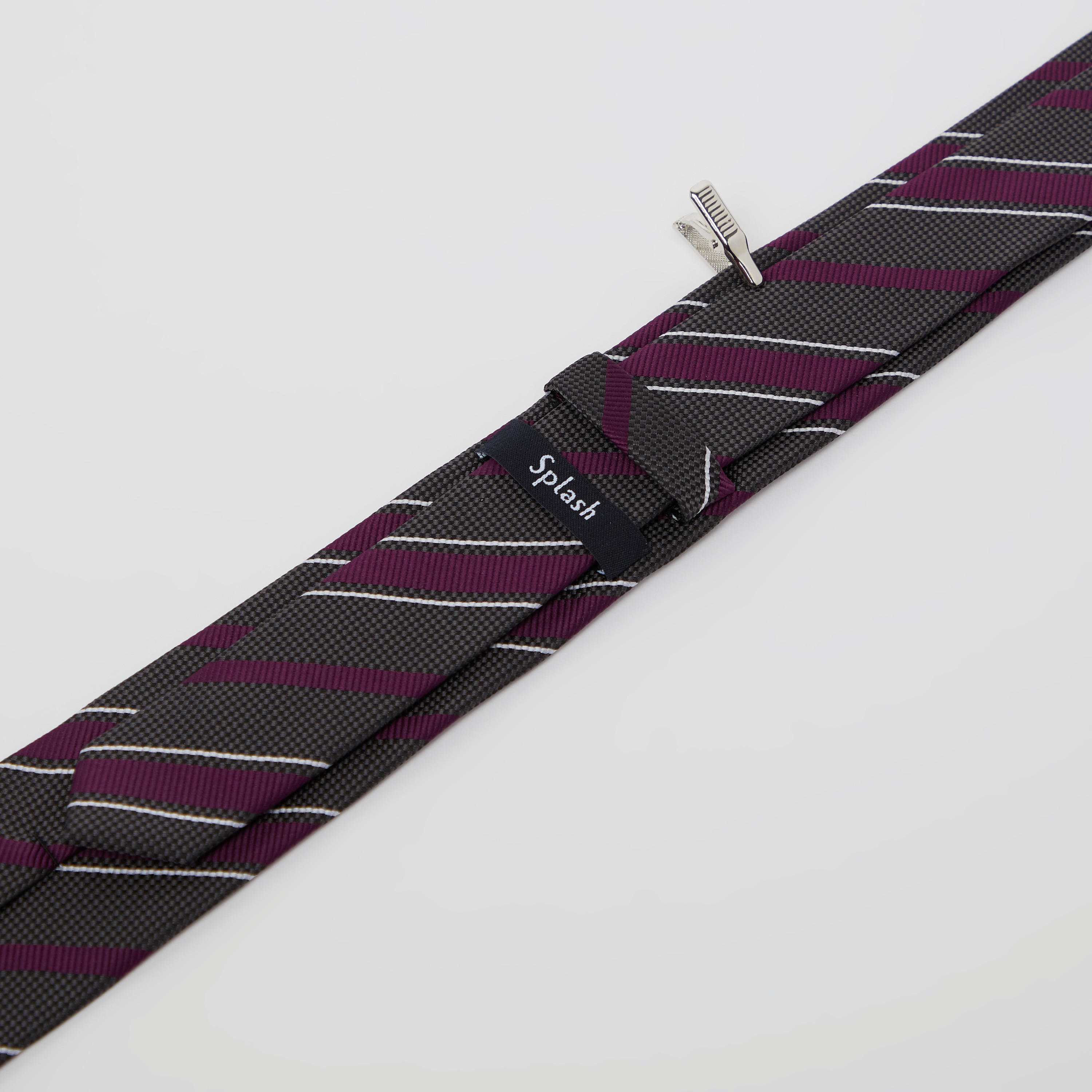 Striped Regular Tie with Keeper Loop-men-tiesandcufflinks-pocketsquares-image-3