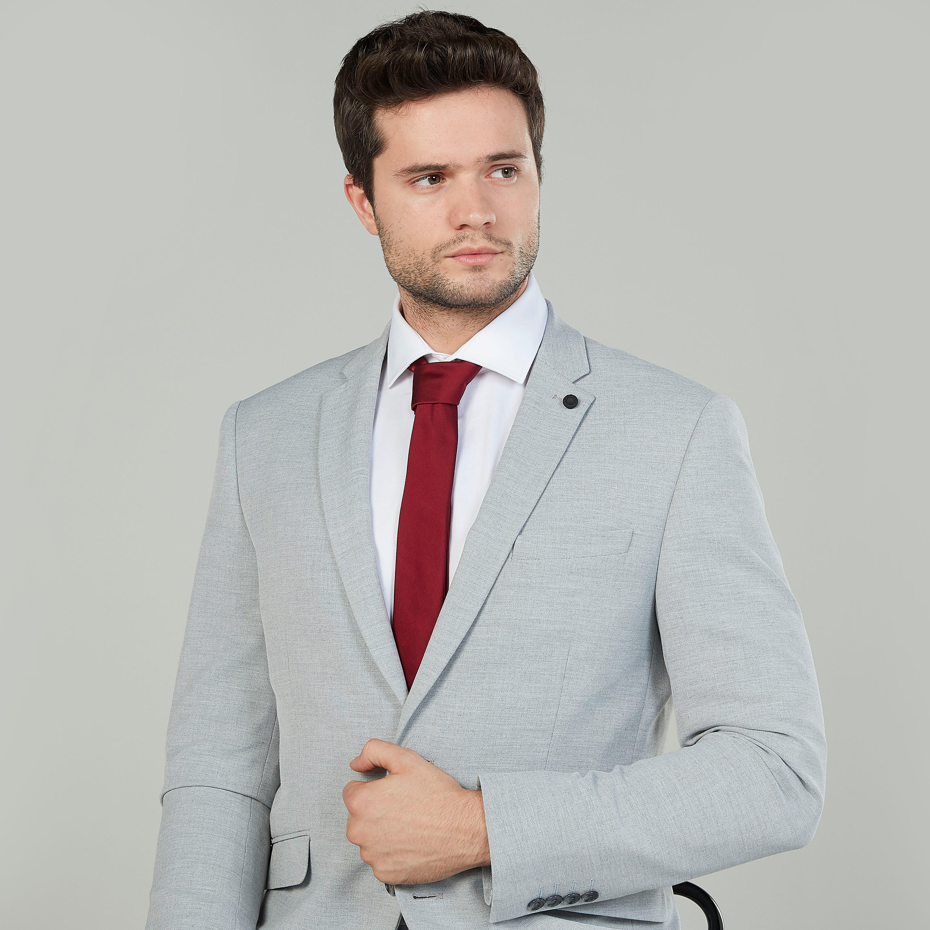 Plain Regular Tie with Printed Square Pocket-men-tiesandcufflinks-pocketsquares-image-2
