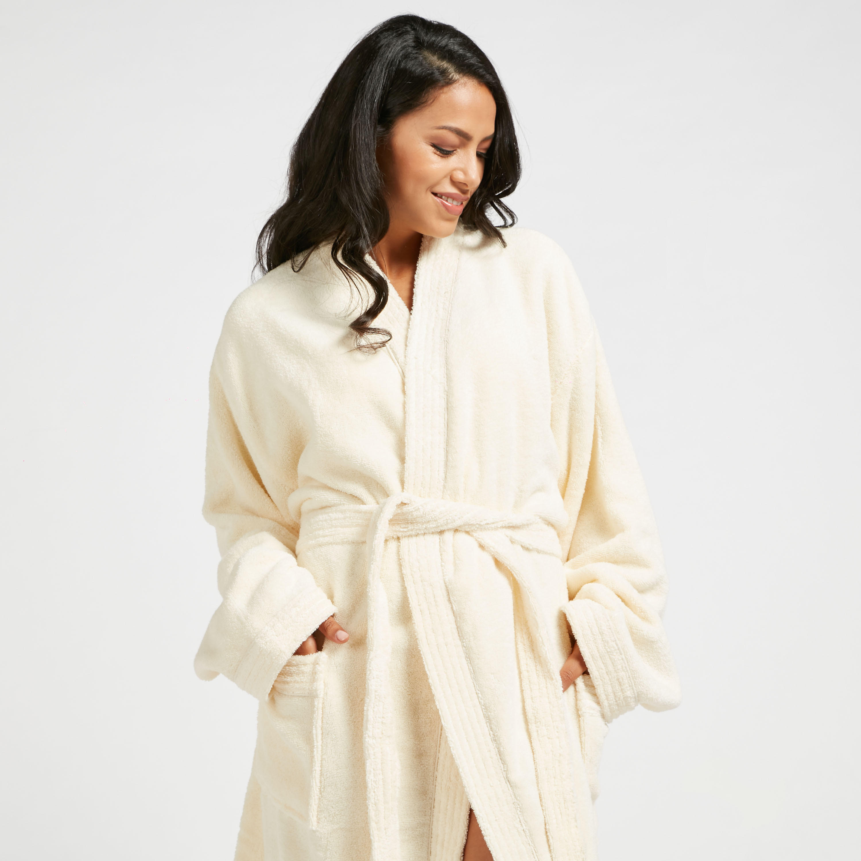 Adore Solid Bathrobe with Tie-Up and Pockets-household-bathandlaundry-bathlinen-bathrobesandslippers-bathrobes-image-1